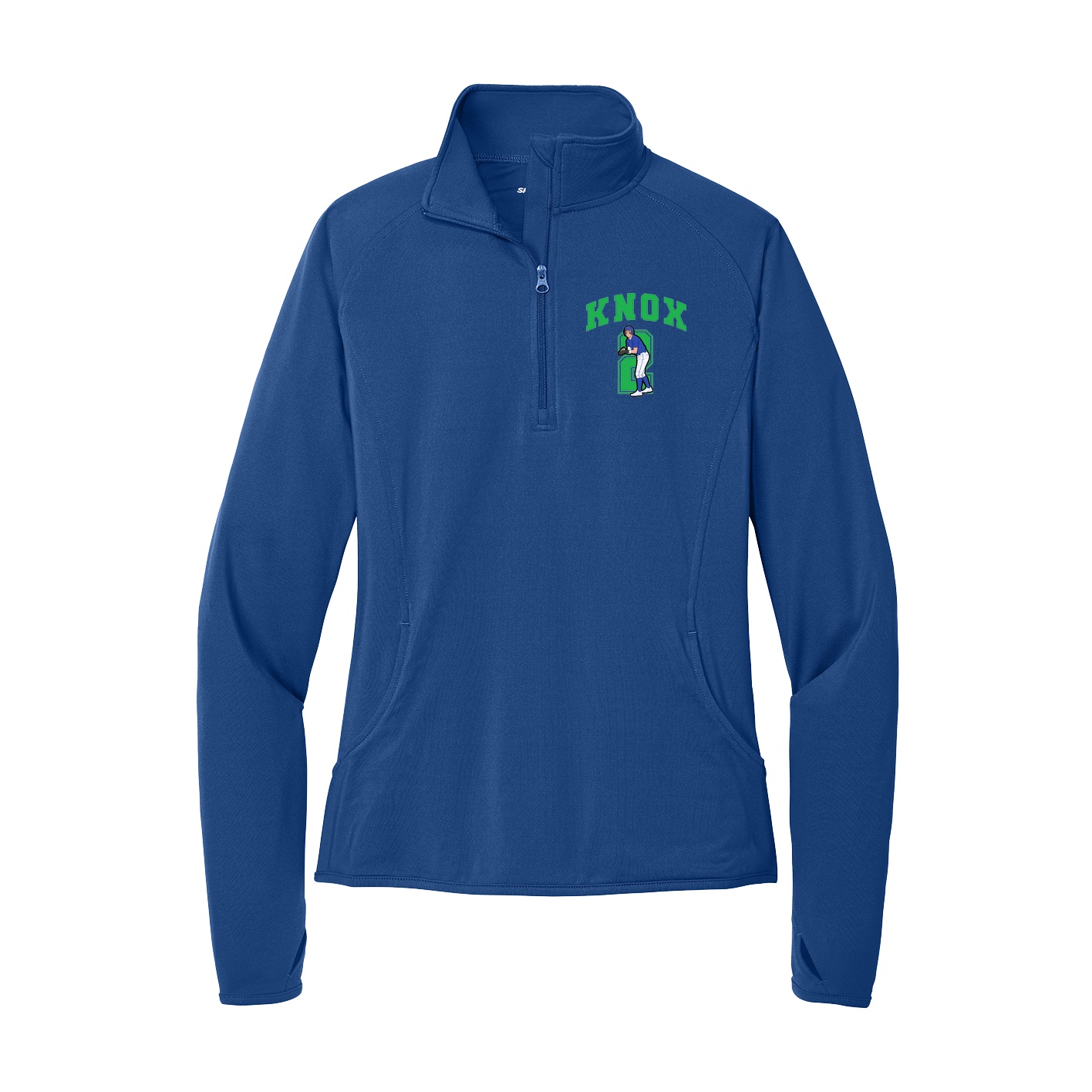 Women's Q-Zip Pullover — Number in Royal