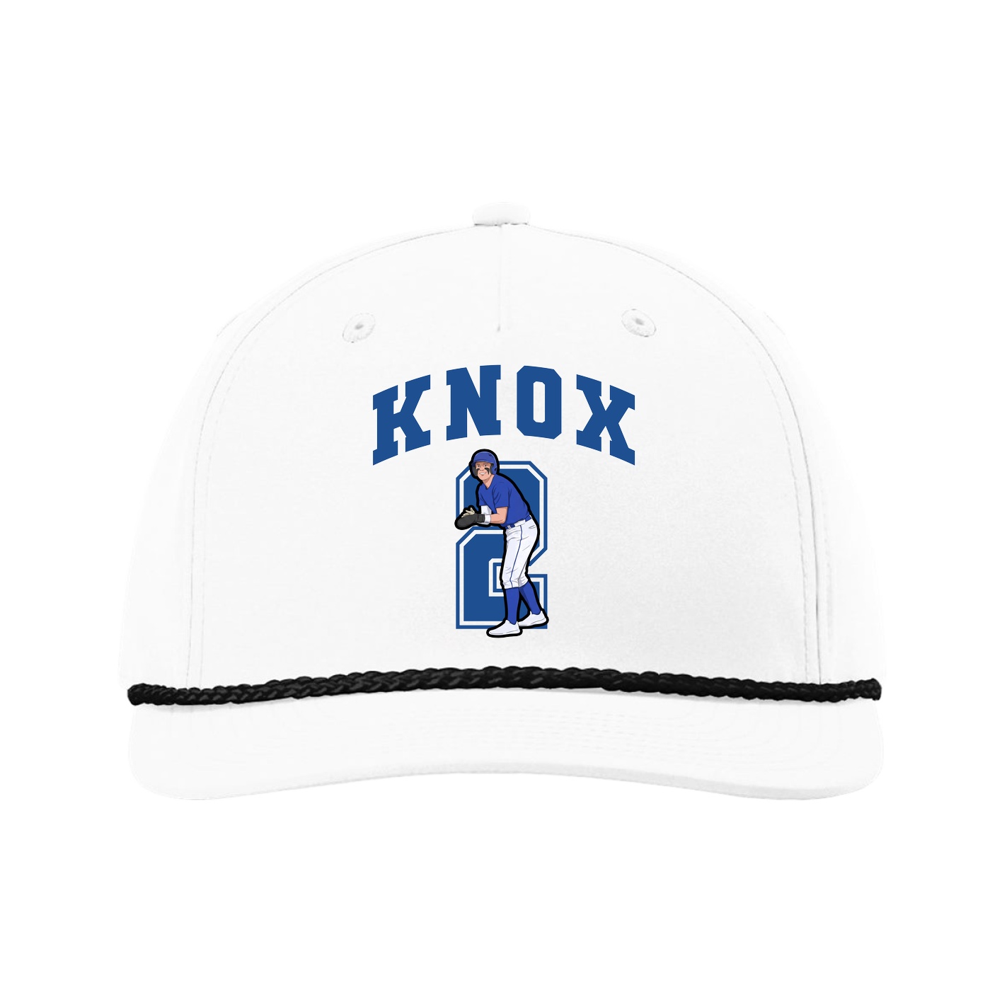 Five-Panel Classic Rope Cap — Number in White