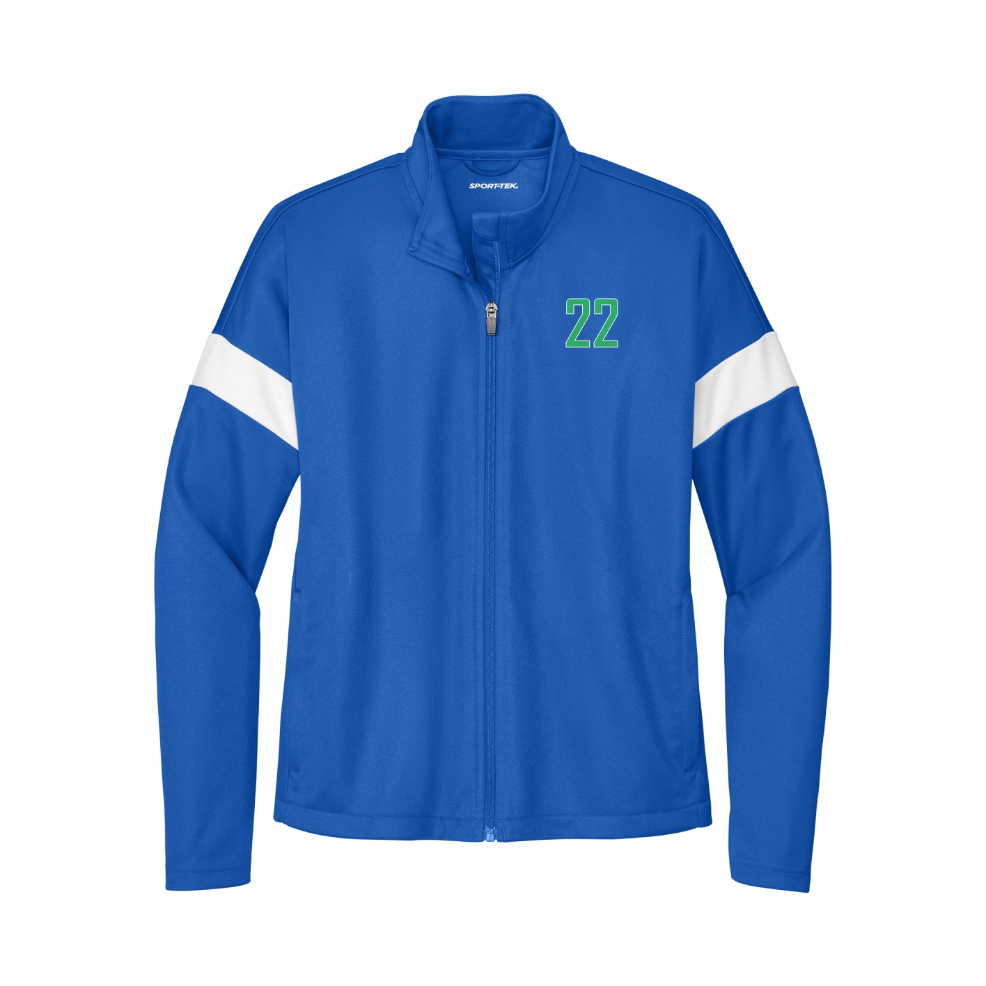Womens Team Travel Full-Zip Jacket — Front Shirsy in Royal/White
