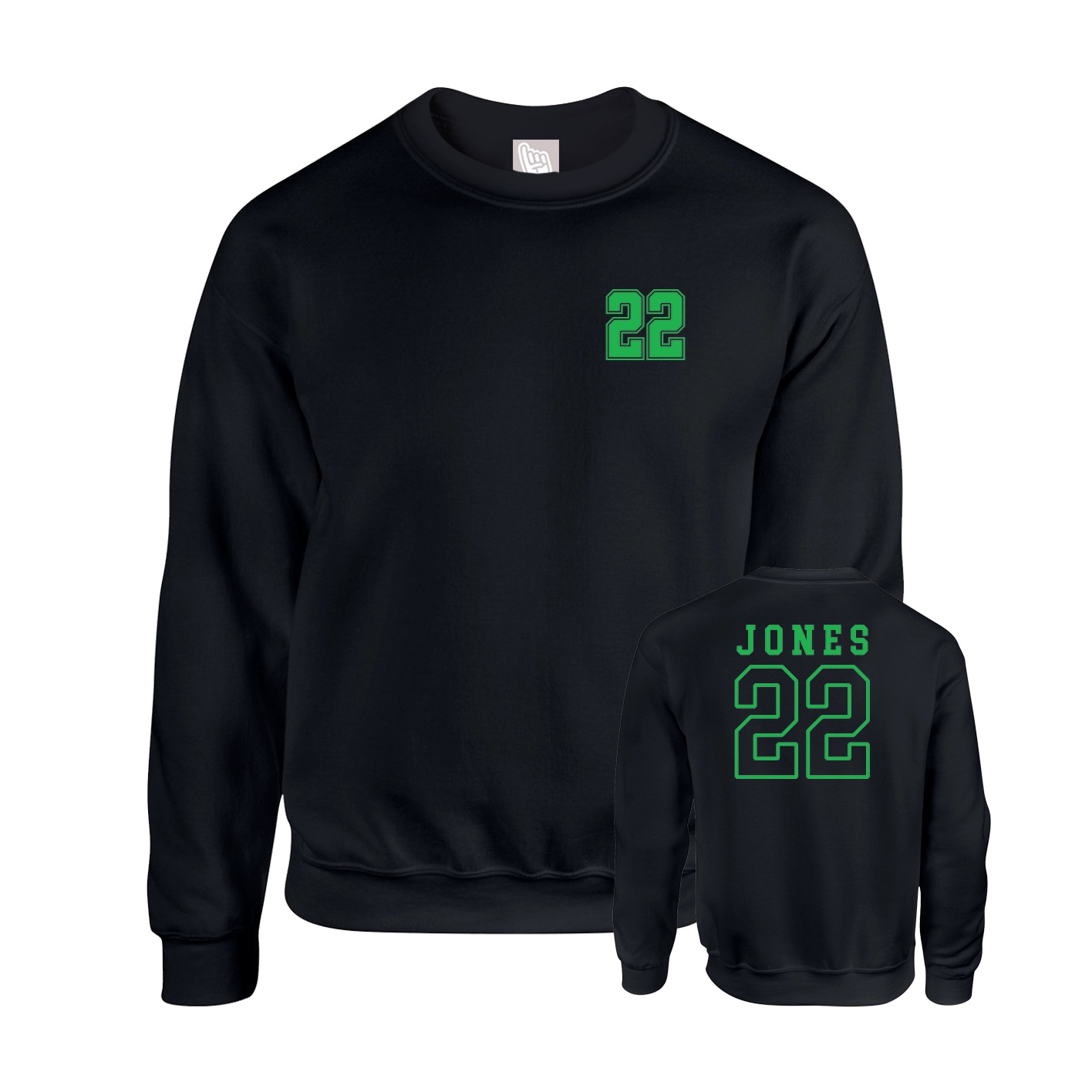 Fleece Crew — Chest Back in Black