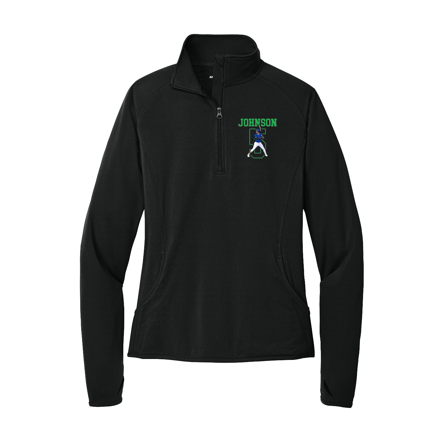 Women's Q-Zip Pullover — Shirsey in Black