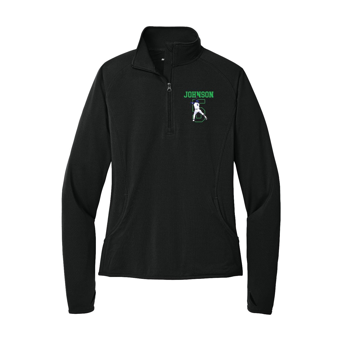 Women's Q-Zip Pullover — Shirsey in Black