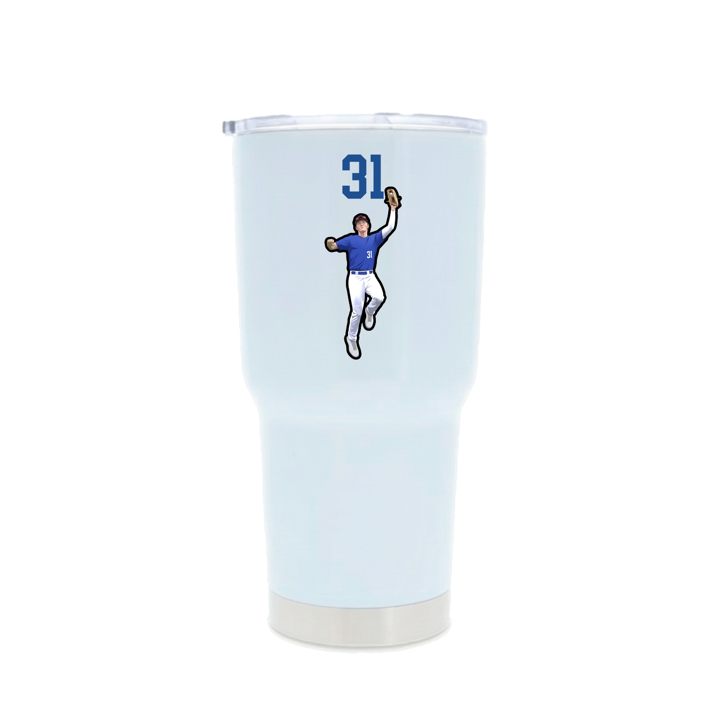 30oz Stainless Steel Tumbler — Number Top in White