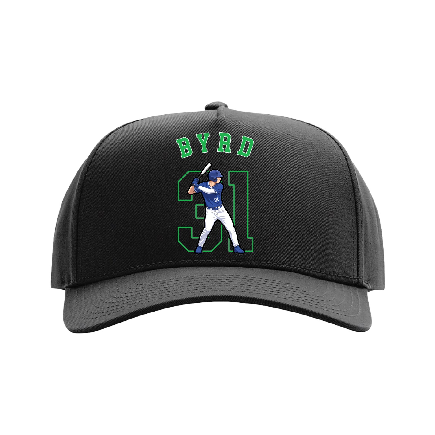 Full Fabric Five-Panel Champ Cap — Shirsey Arch in Black