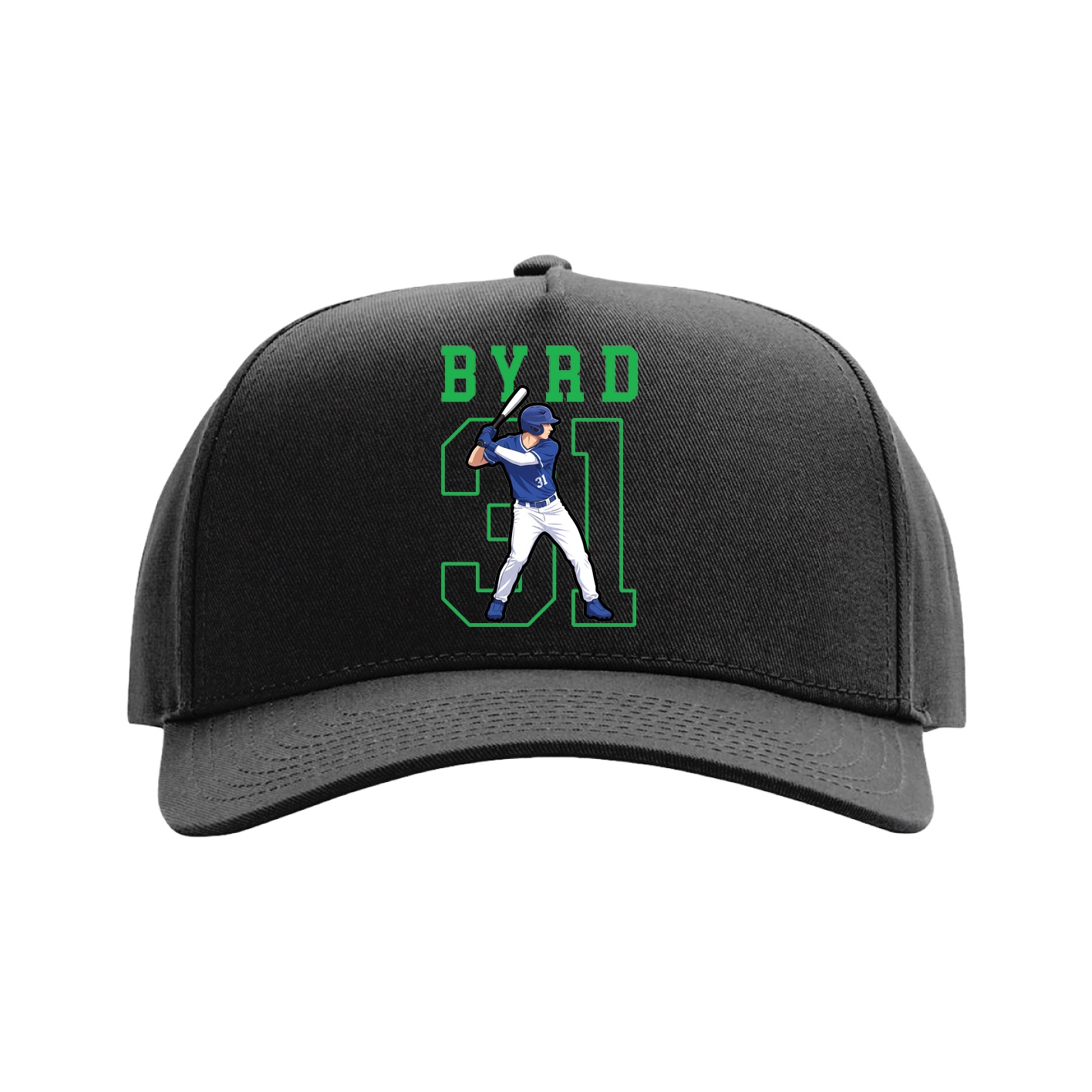 Full Fabric Five-Panel Champ Cap — Shirsey in Black