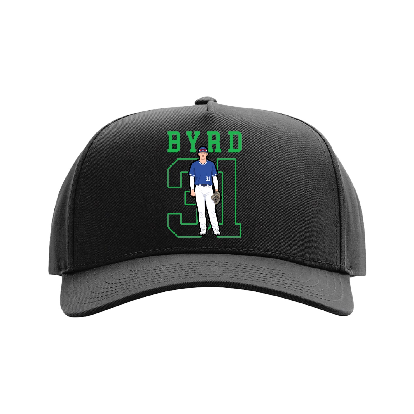 Full Fabric Five-Panel Champ Cap — Shirsey in Black