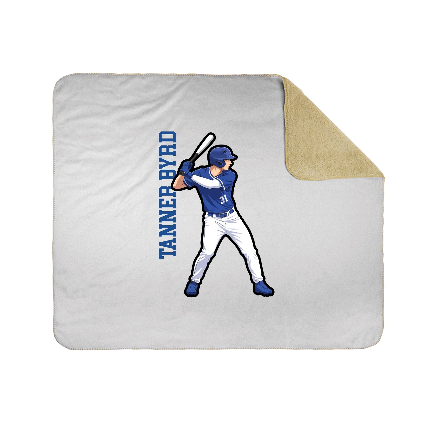 Throw Blanket — Name Vertical in White