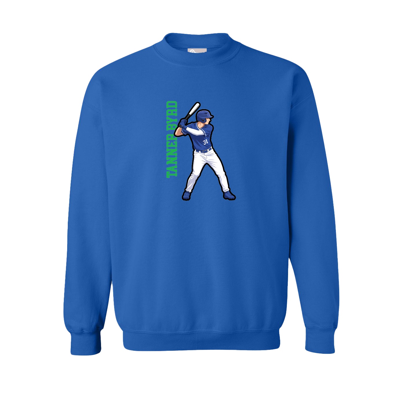 Fleece Crew — Name Vertical in Royal