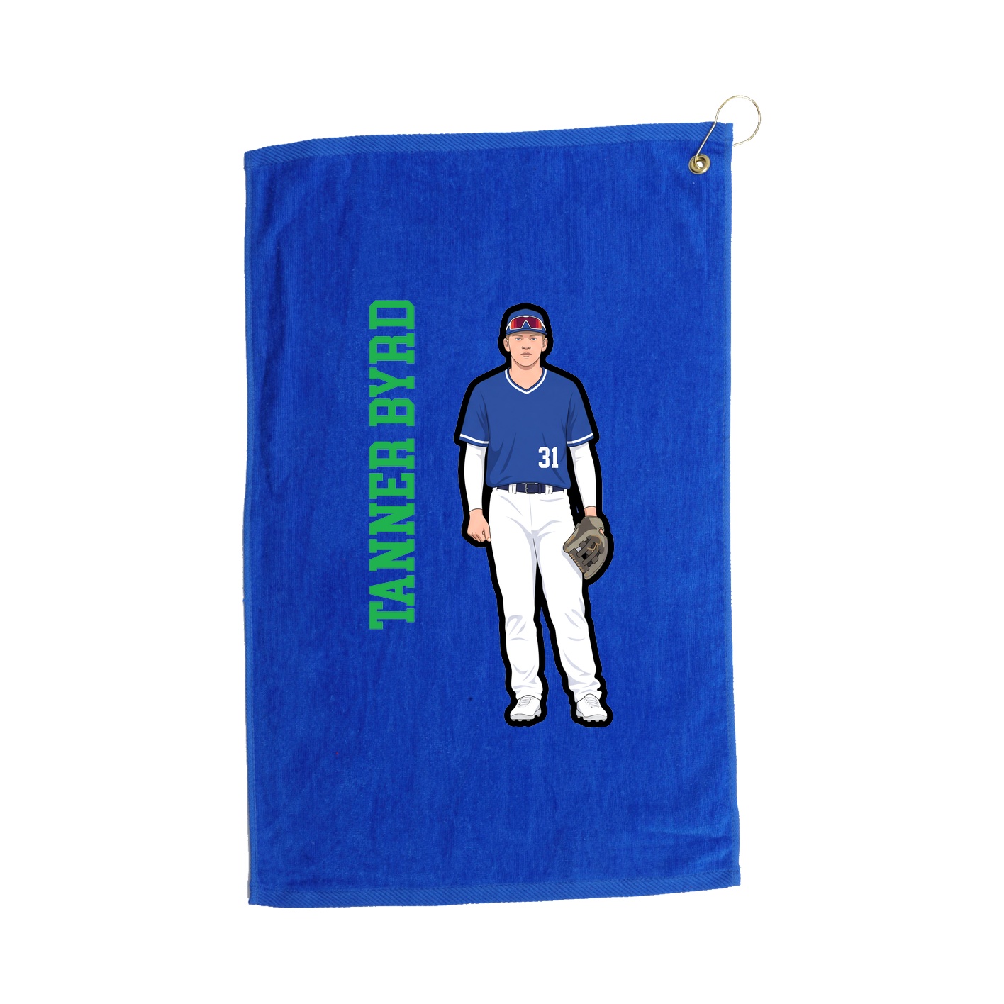 Golf Towel — Name Vertical in Royal