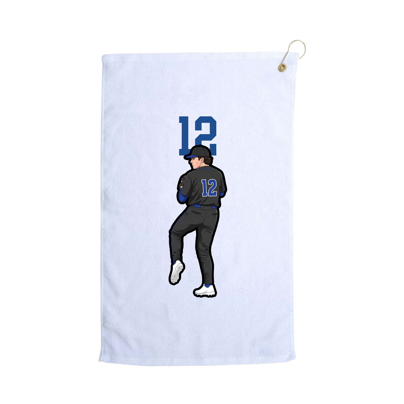 Golf Towel — Number Top in White