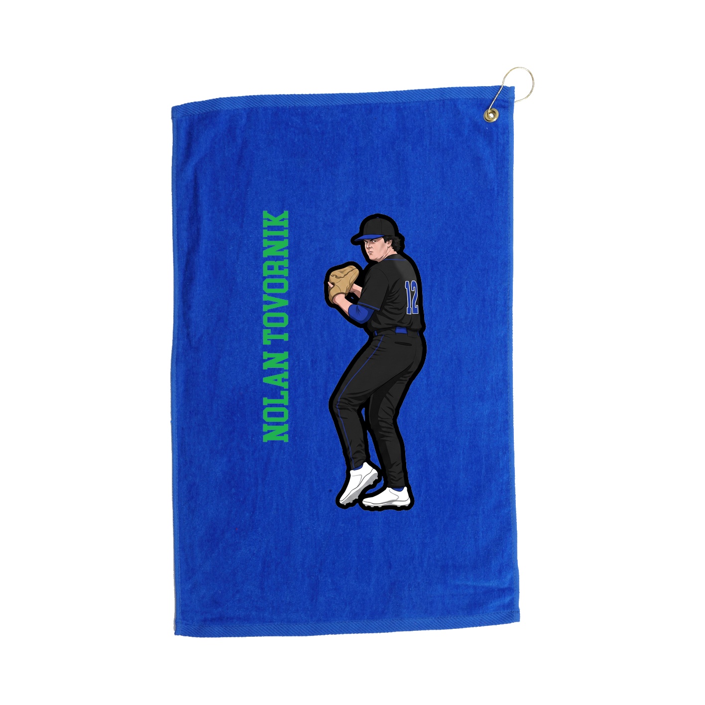 Golf Towel — Name Vertical in Royal