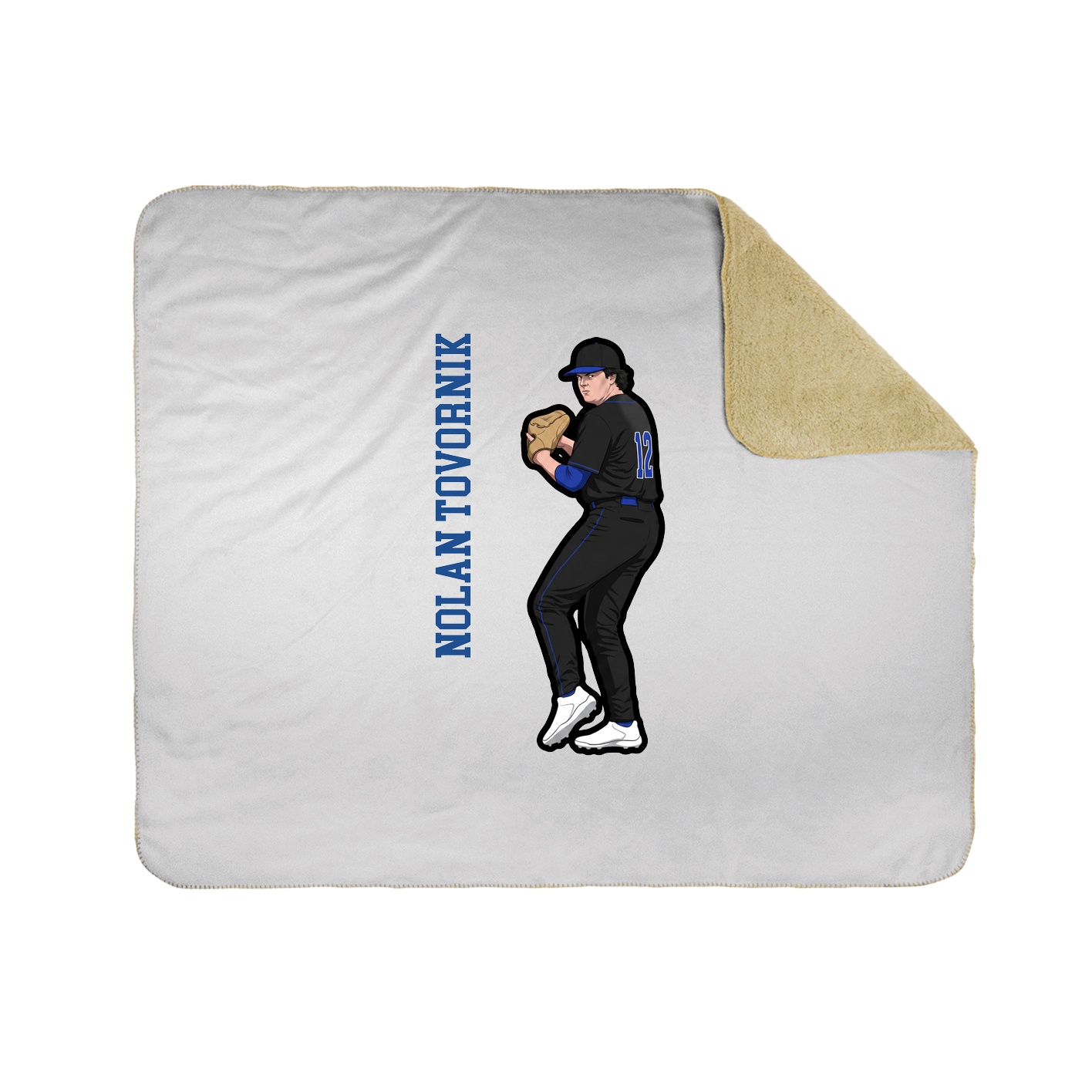 Throw Blanket — Name Vertical in White