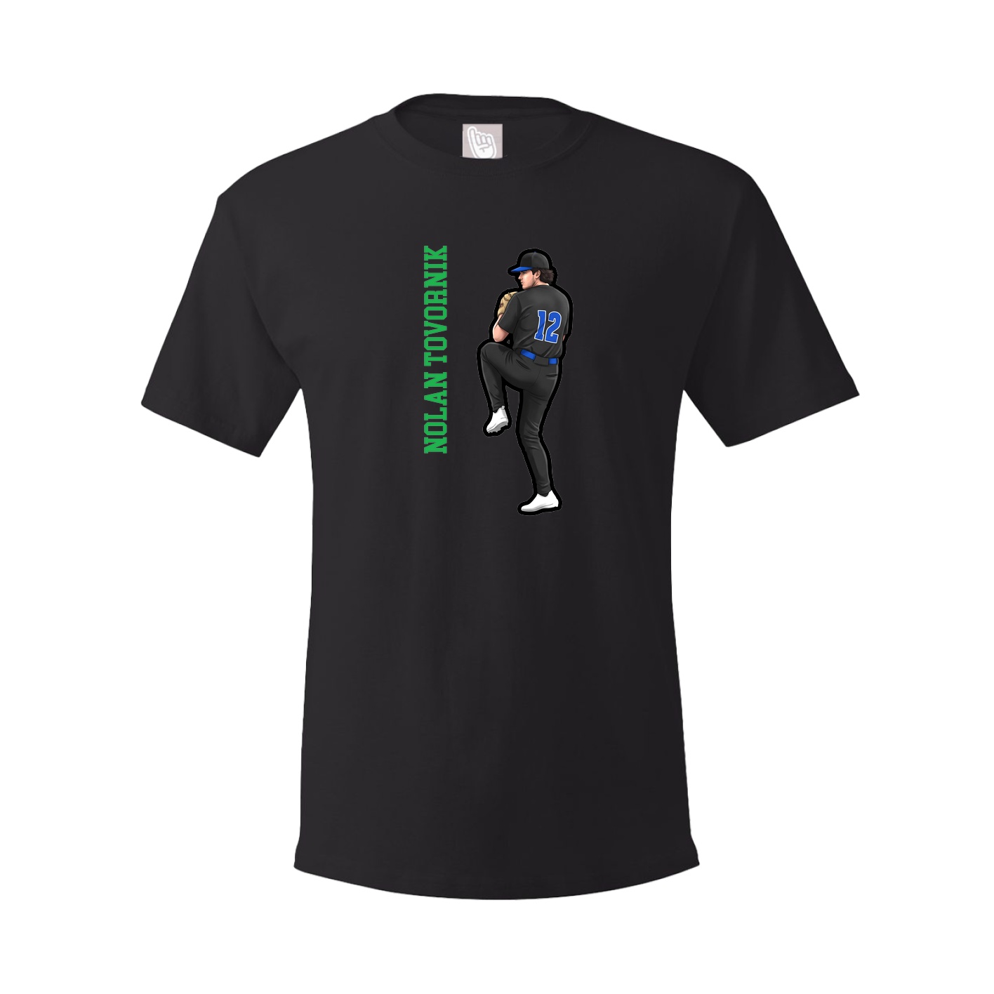 Youth Tee — Name Vertical in Black