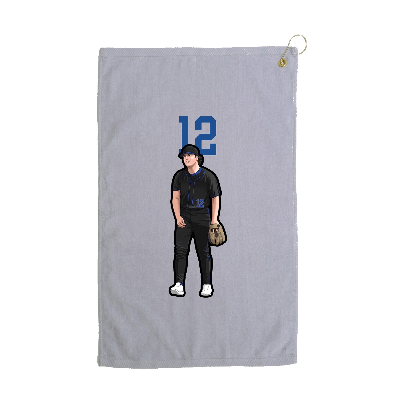 Golf Towel — Number Top in Grey