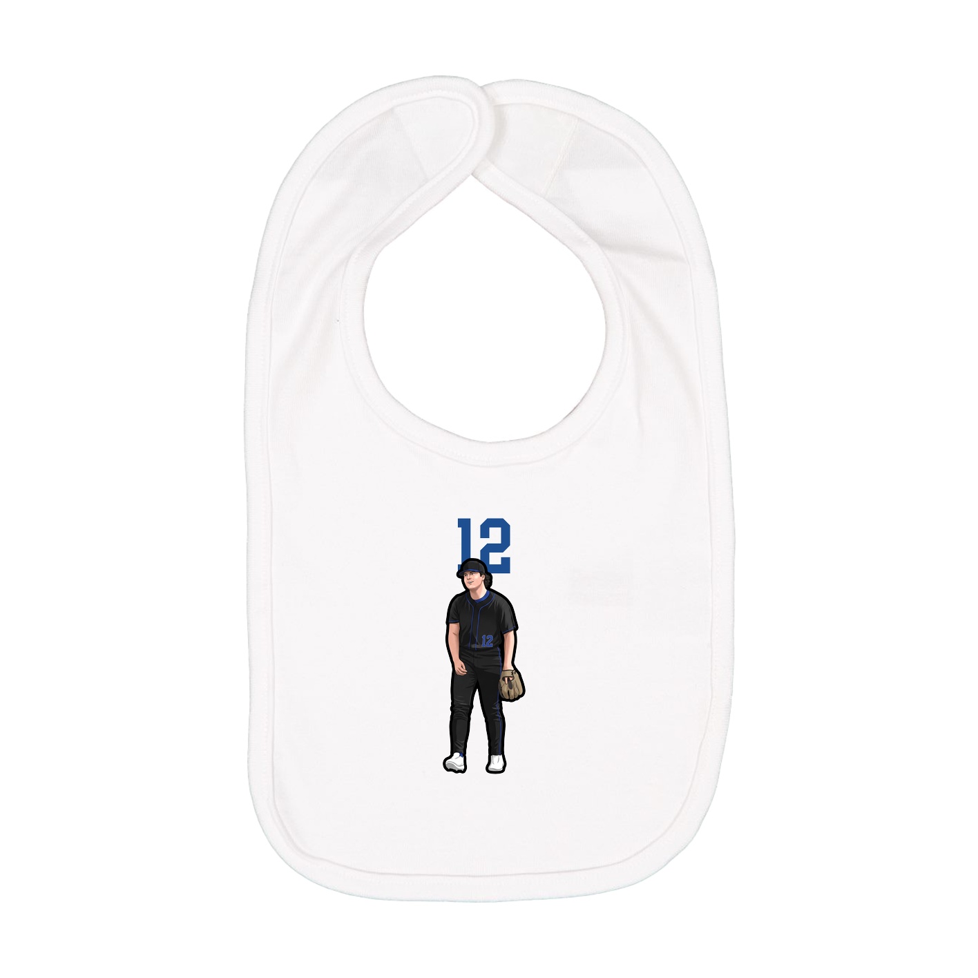 Infant Bib — Number Top in White
