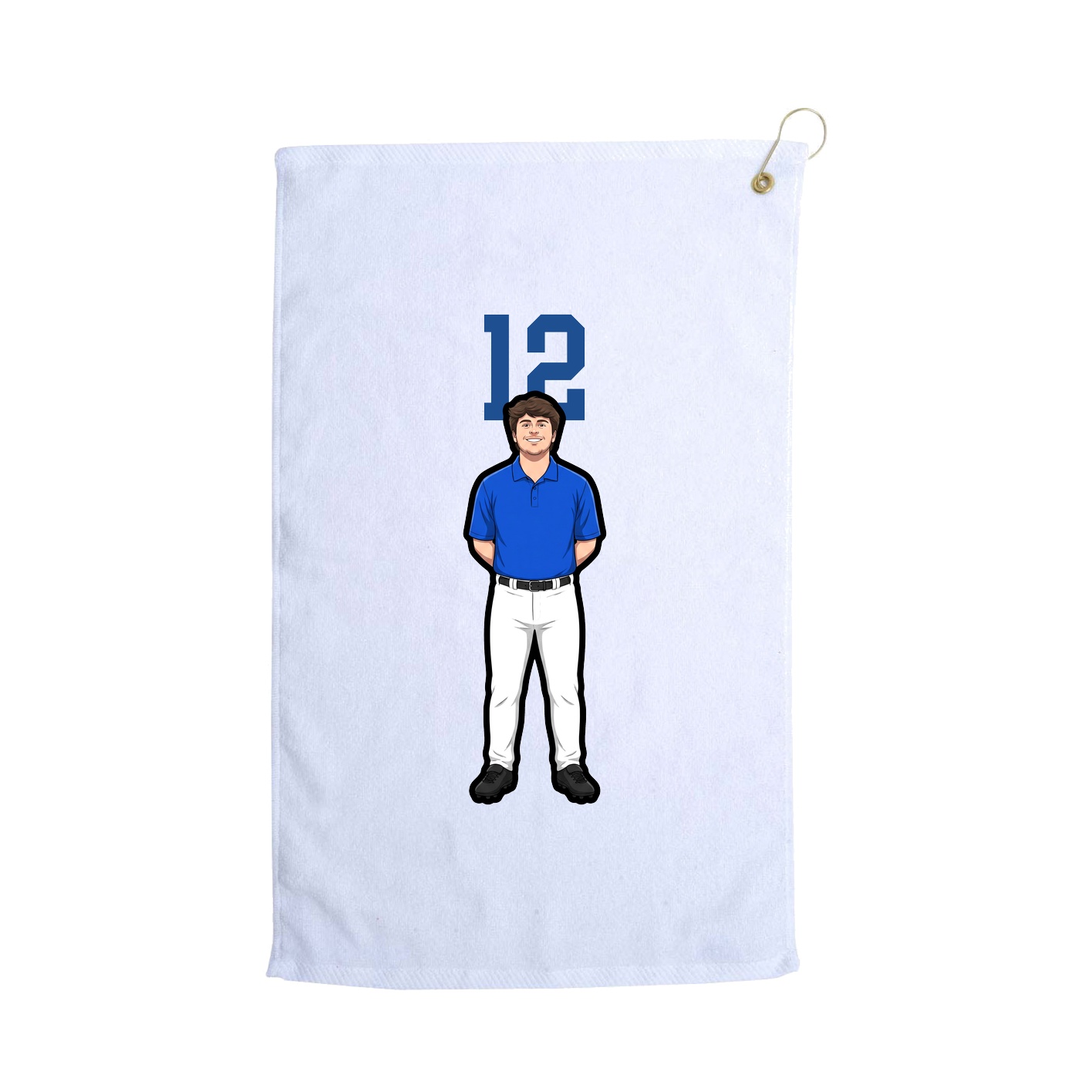 Golf Towel — Number Top in White