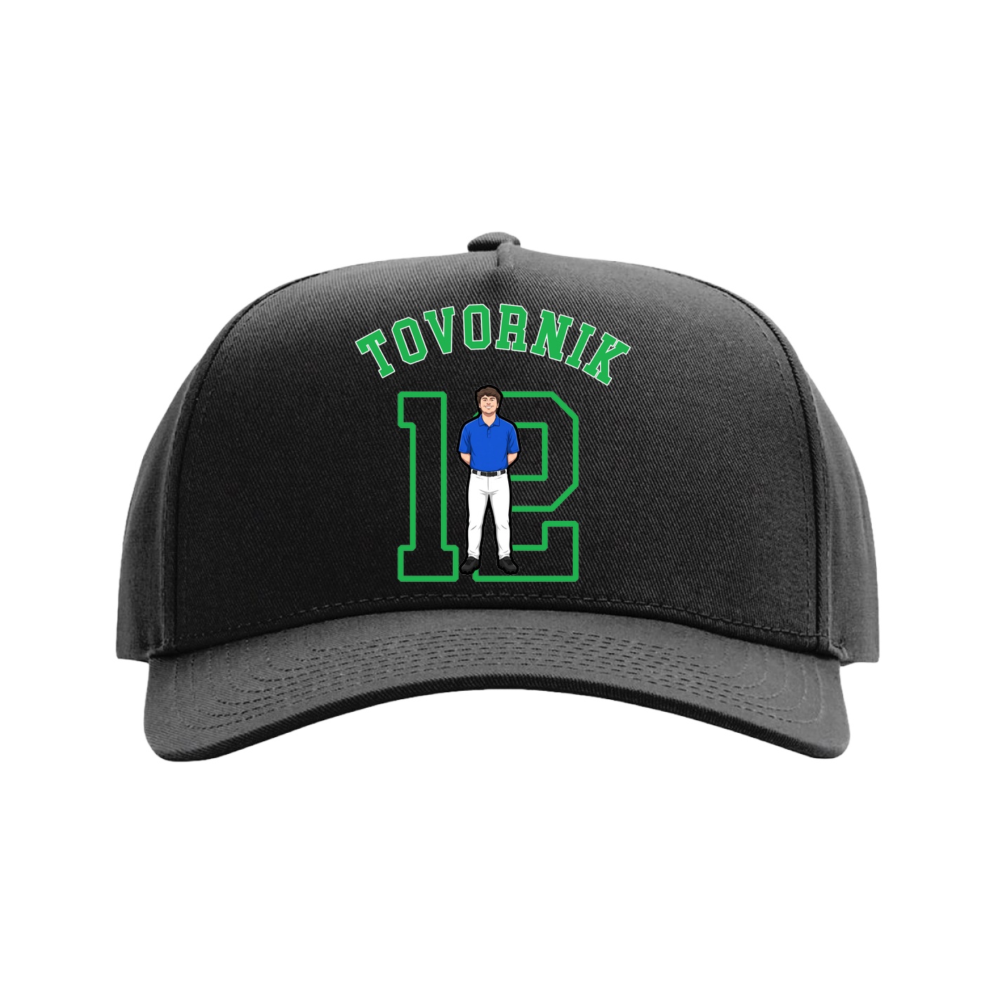 Full Fabric Five-Panel Champ Cap — Shirsey Arch in Black