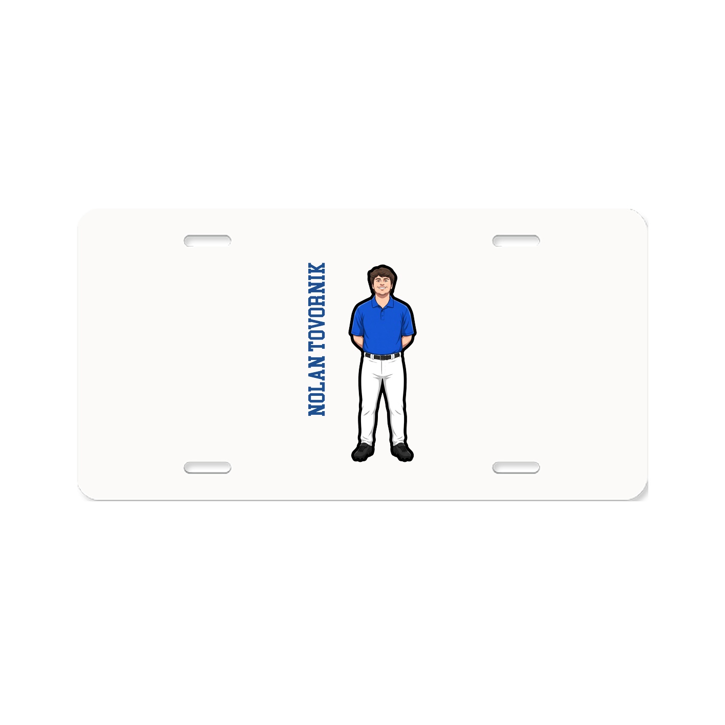 License Plate — Name Vertical in Classic