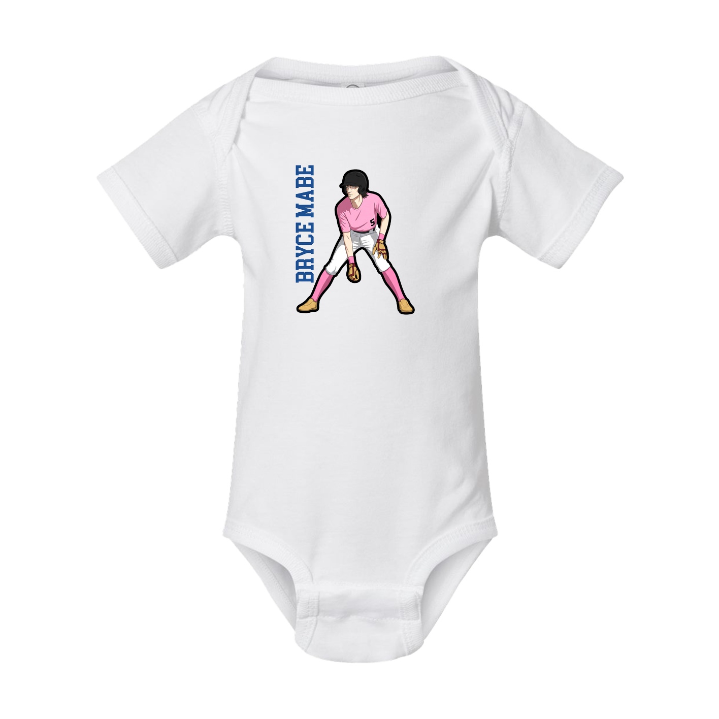 Baby Onesie — Name Vertical in White