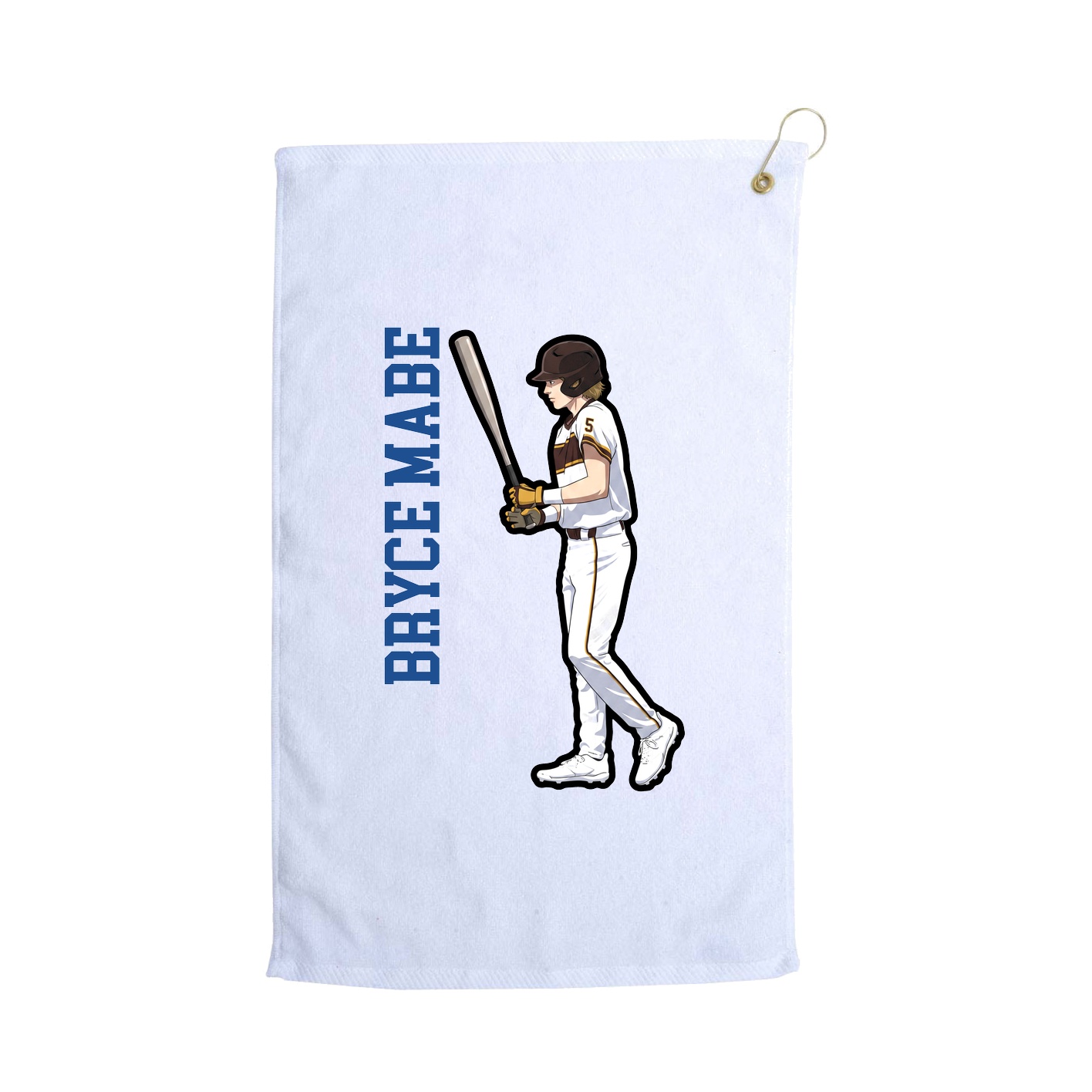 Golf Towel — Name Vertical in White