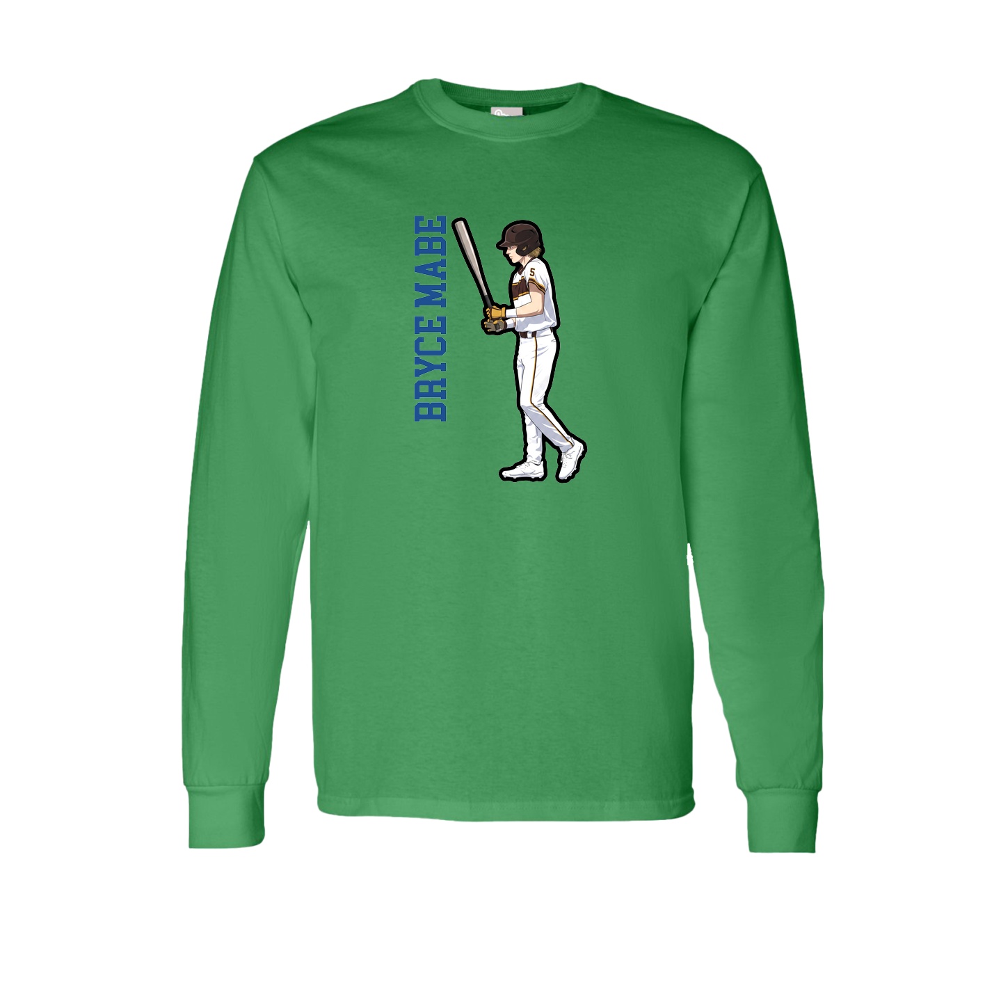 Long Sleeve Tee — Name Vertical in Green