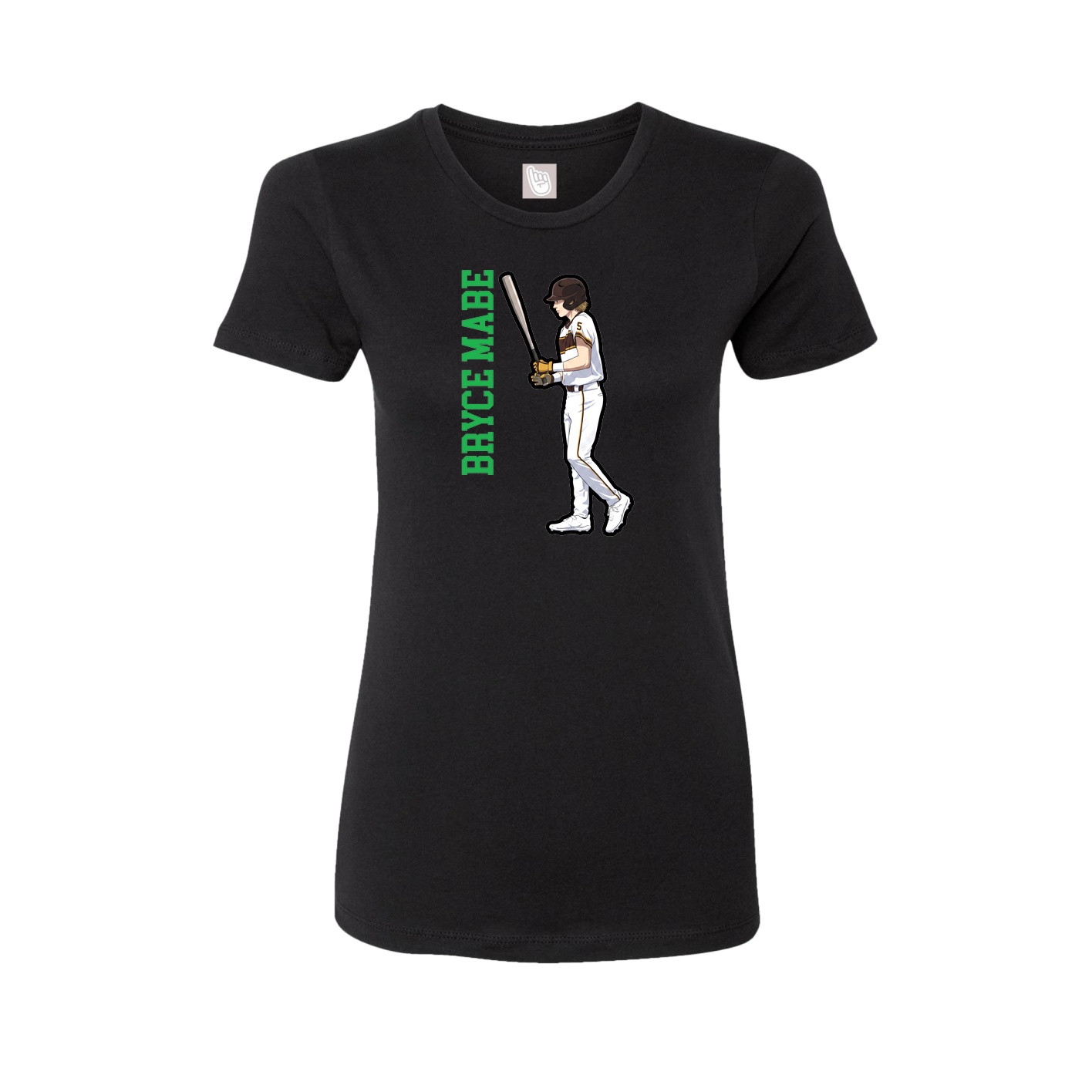 Fitted Women's Tee — Name Vertical in Black