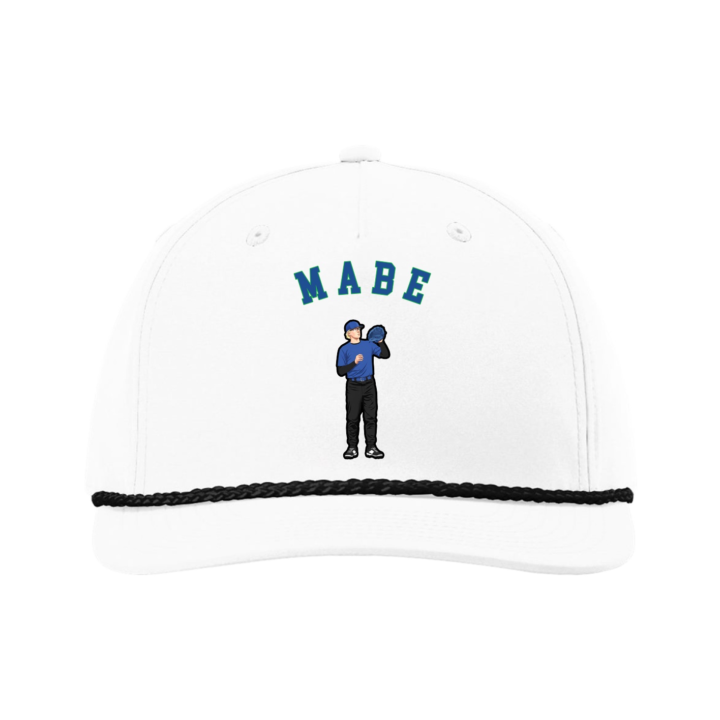 Five-Panel Classic Rope Cap — Shirsey Arch in White