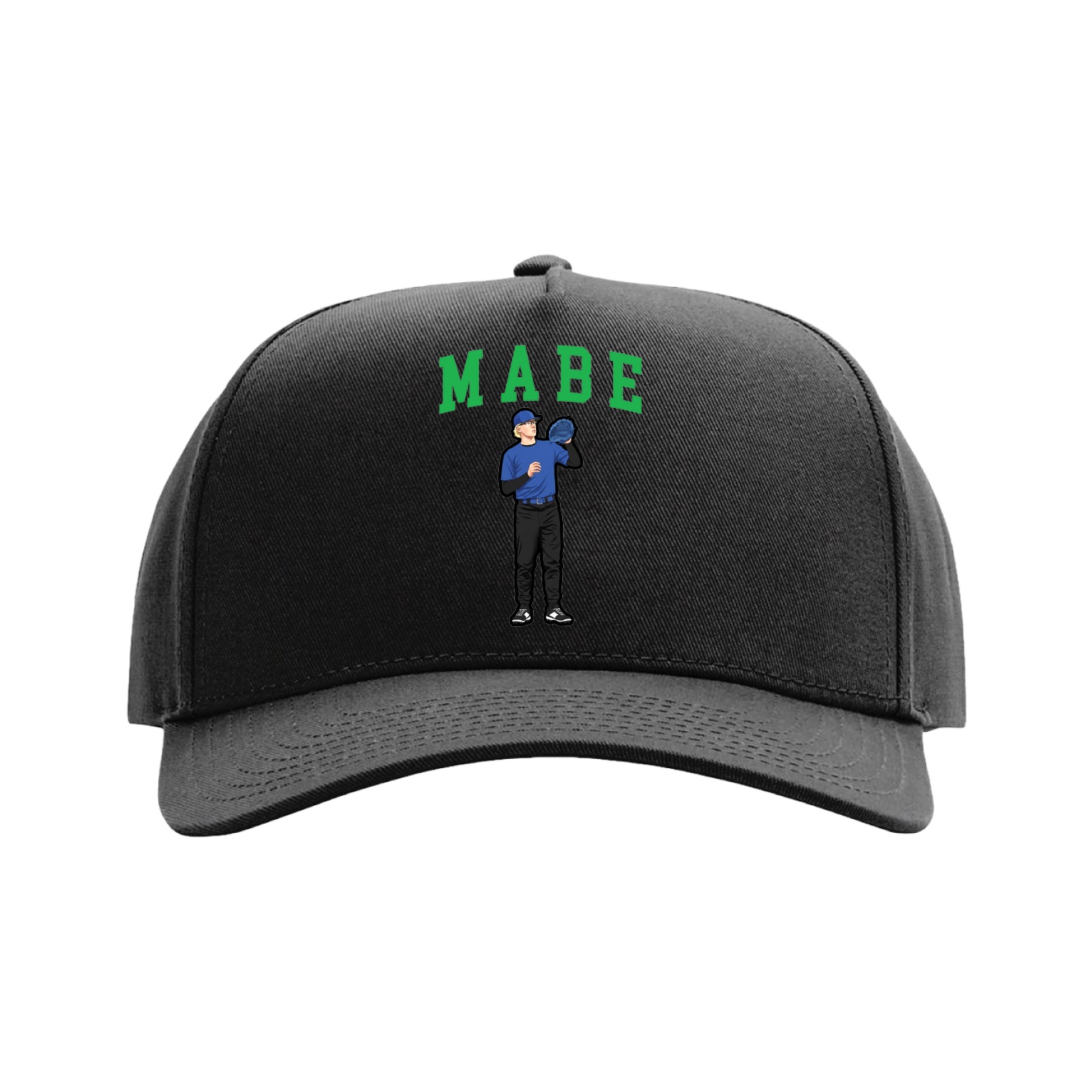 Full Fabric Five-Panel Champ Cap — Shirsey in Black
