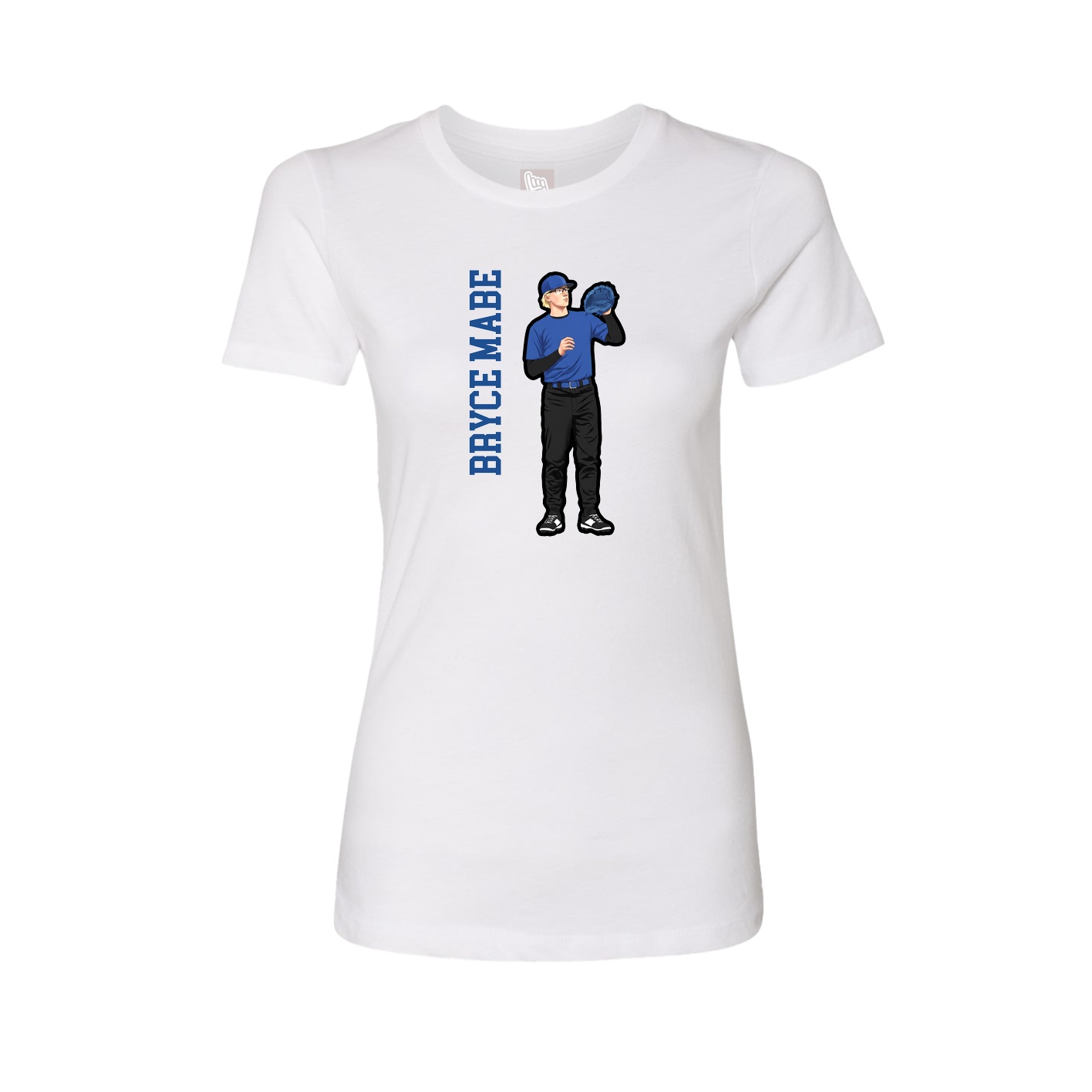 Womens Tee — Name Vertical in White