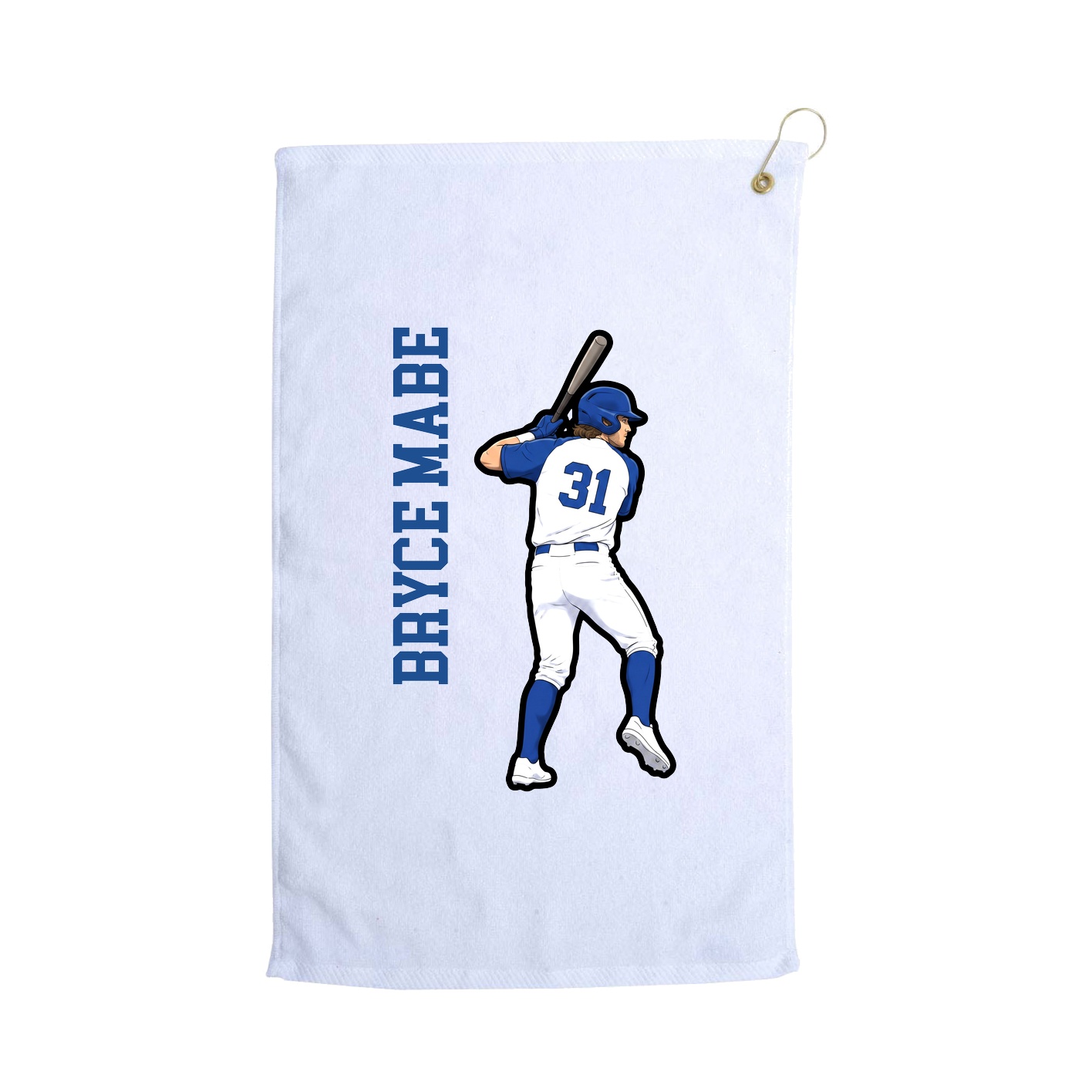 Golf Towel — Name Vertical in White