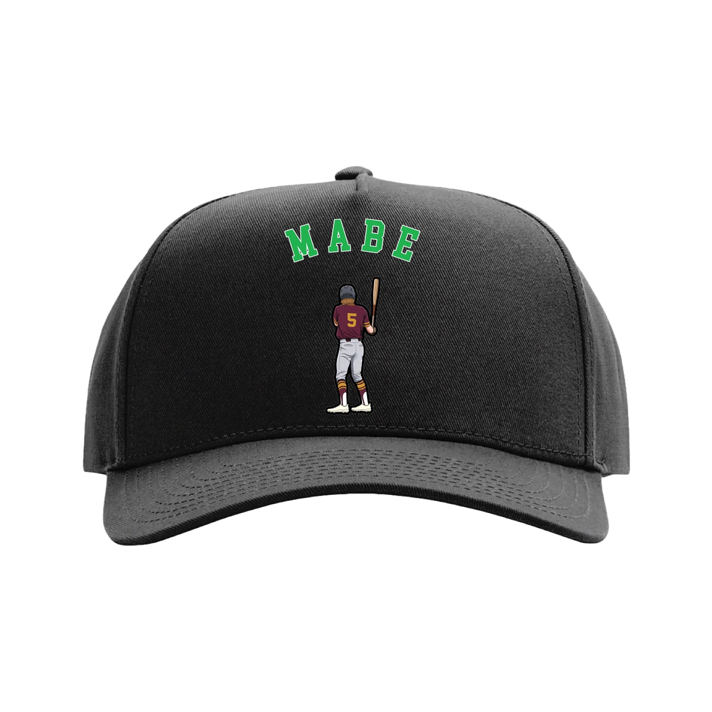 Full Fabric Five-Panel Champ Cap — Shirsey Arch in Black