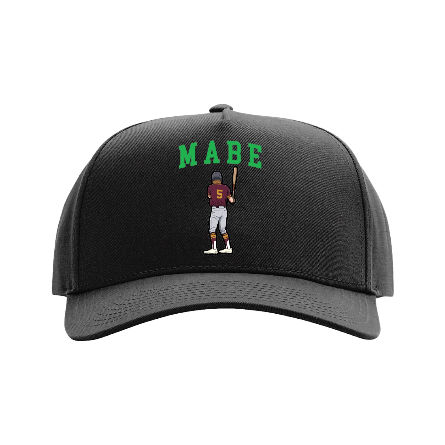 Full Fabric Five-Panel Champ Cap — Shirsey in Black