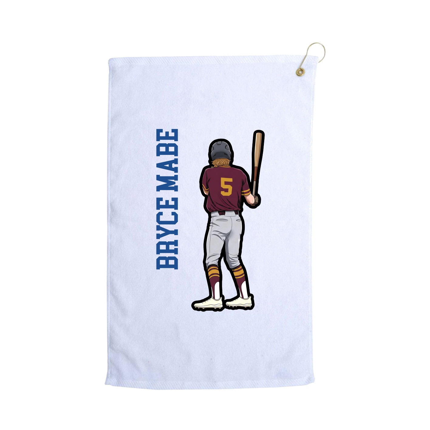 Golf Towel — Name Vertical in White