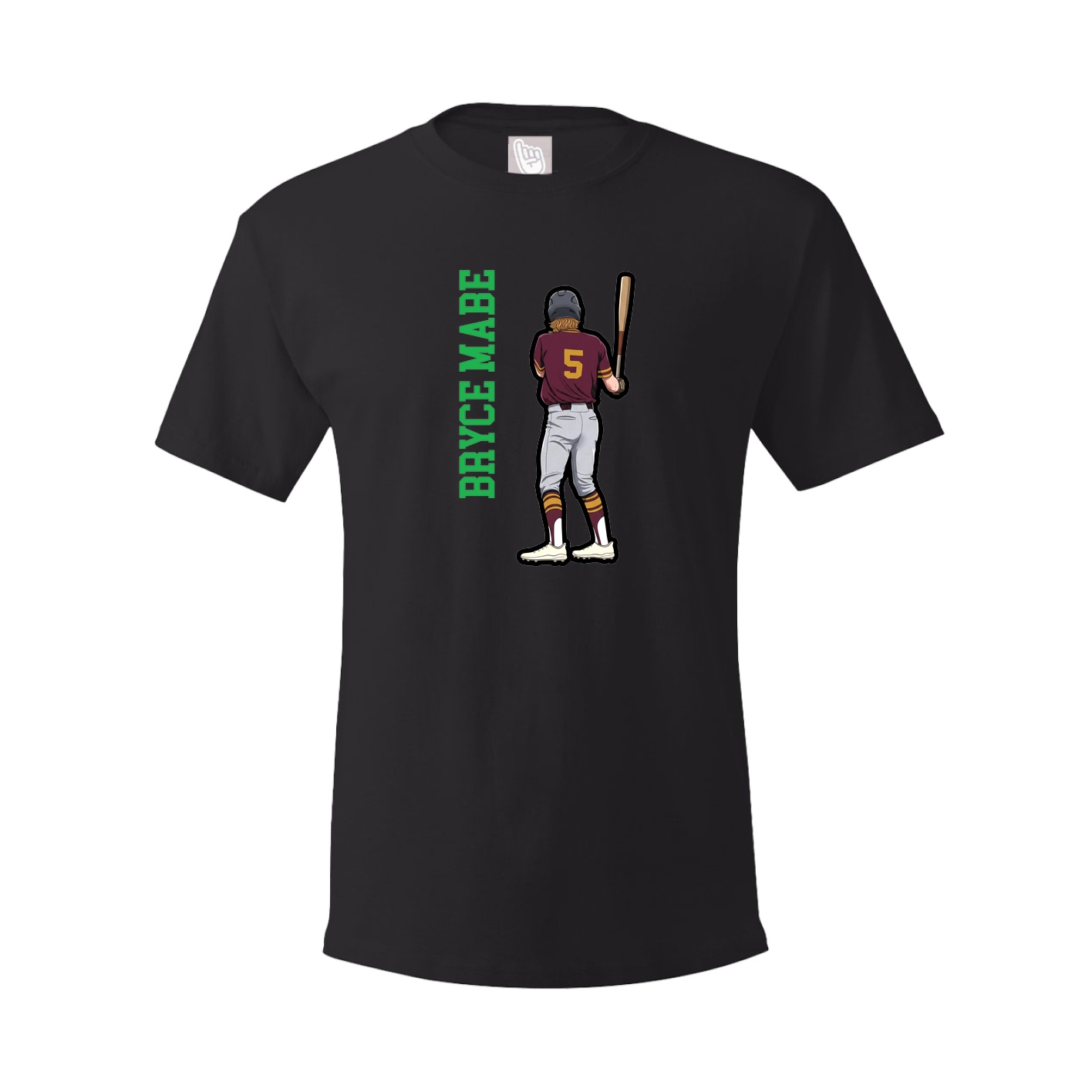 Youth Tee — Name Vertical in Black