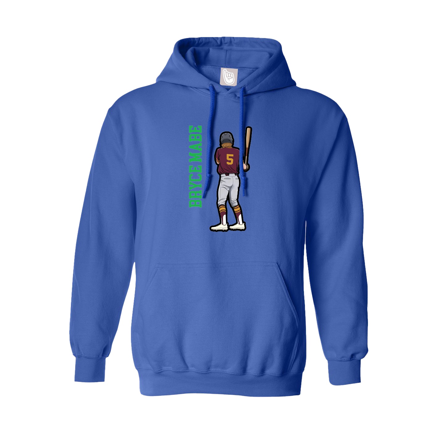 Hoodie — Name Vertical in Royal