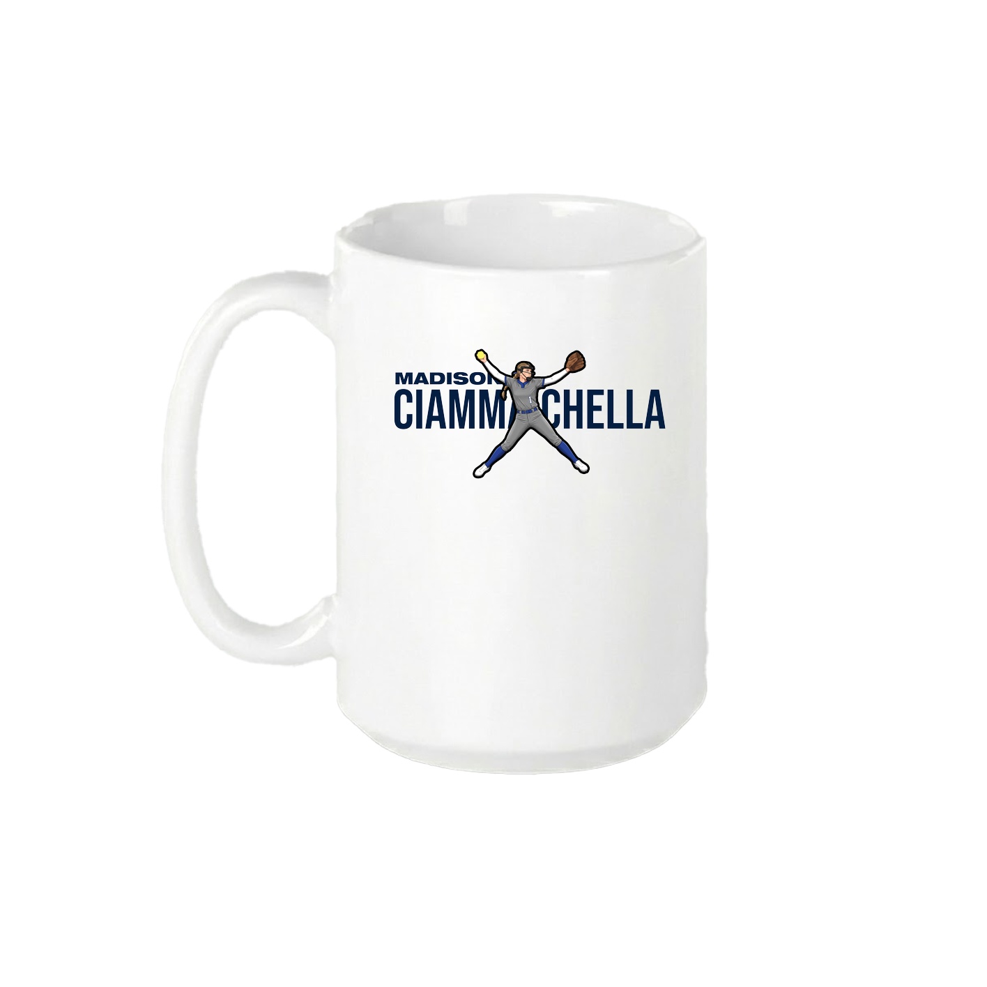 15oz Coffee Mug — Player Name in White