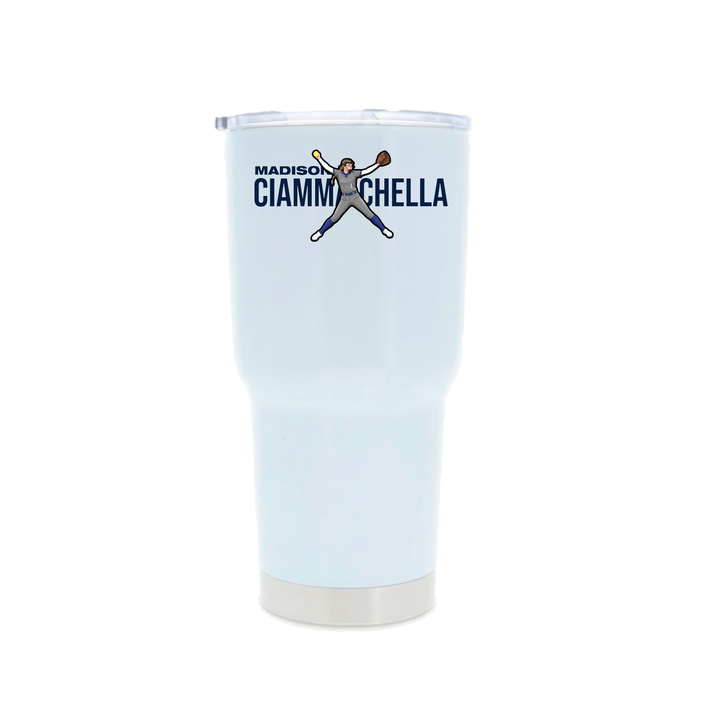 30oz Stainless Steel Tumbler — Player Name in White