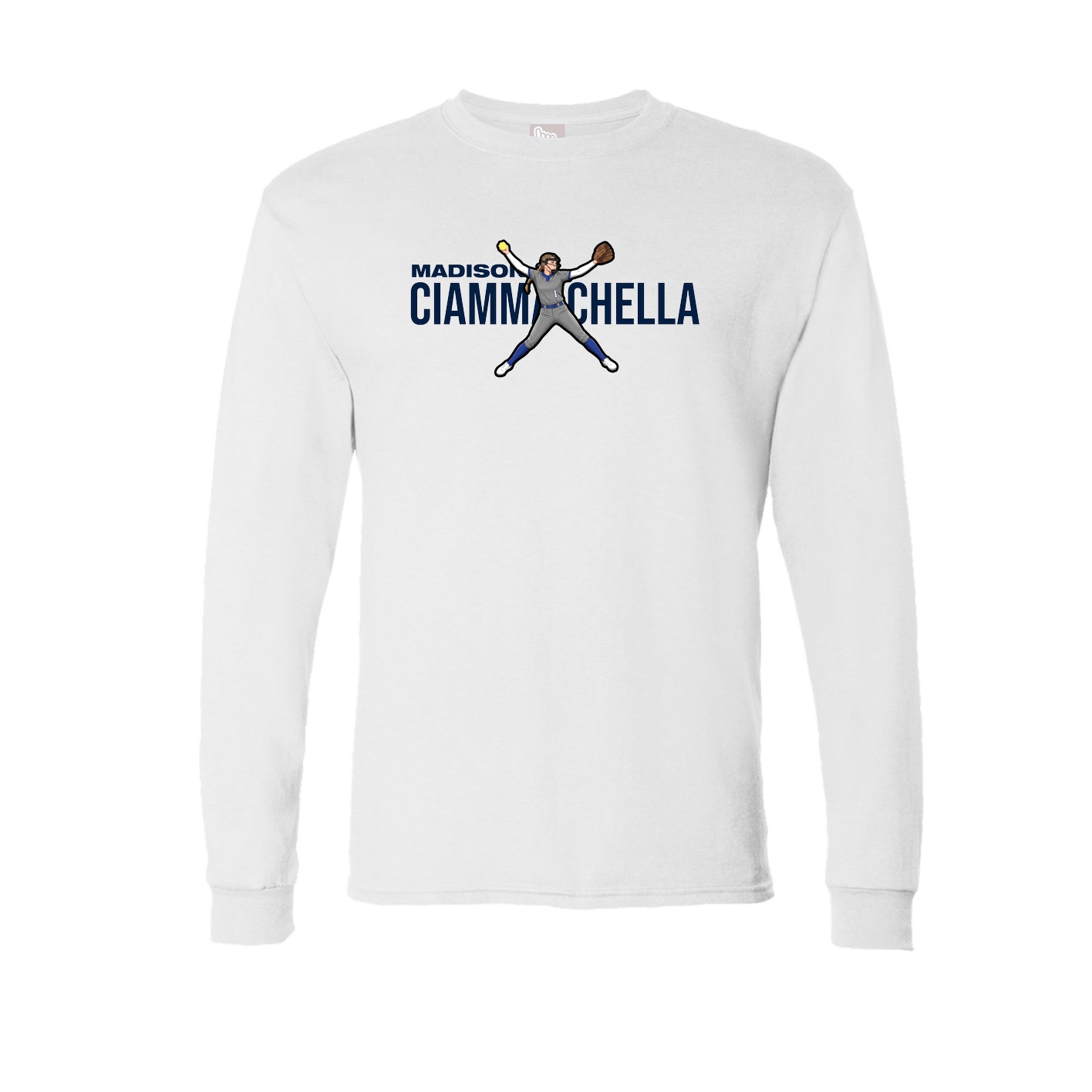 Long Sleeve Tee — Player Name in White