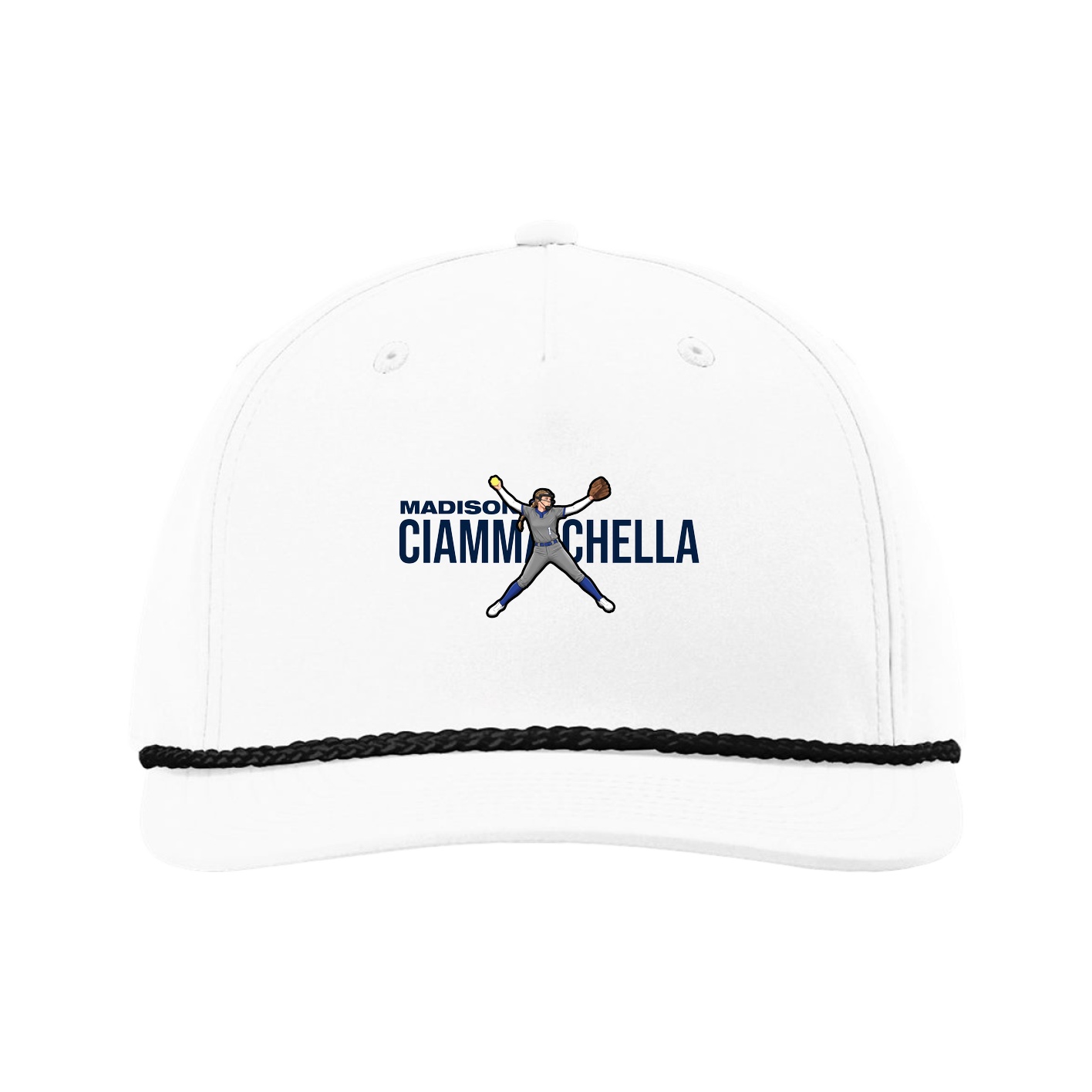 Five-Panel Classic Rope Cap — Player Name in White