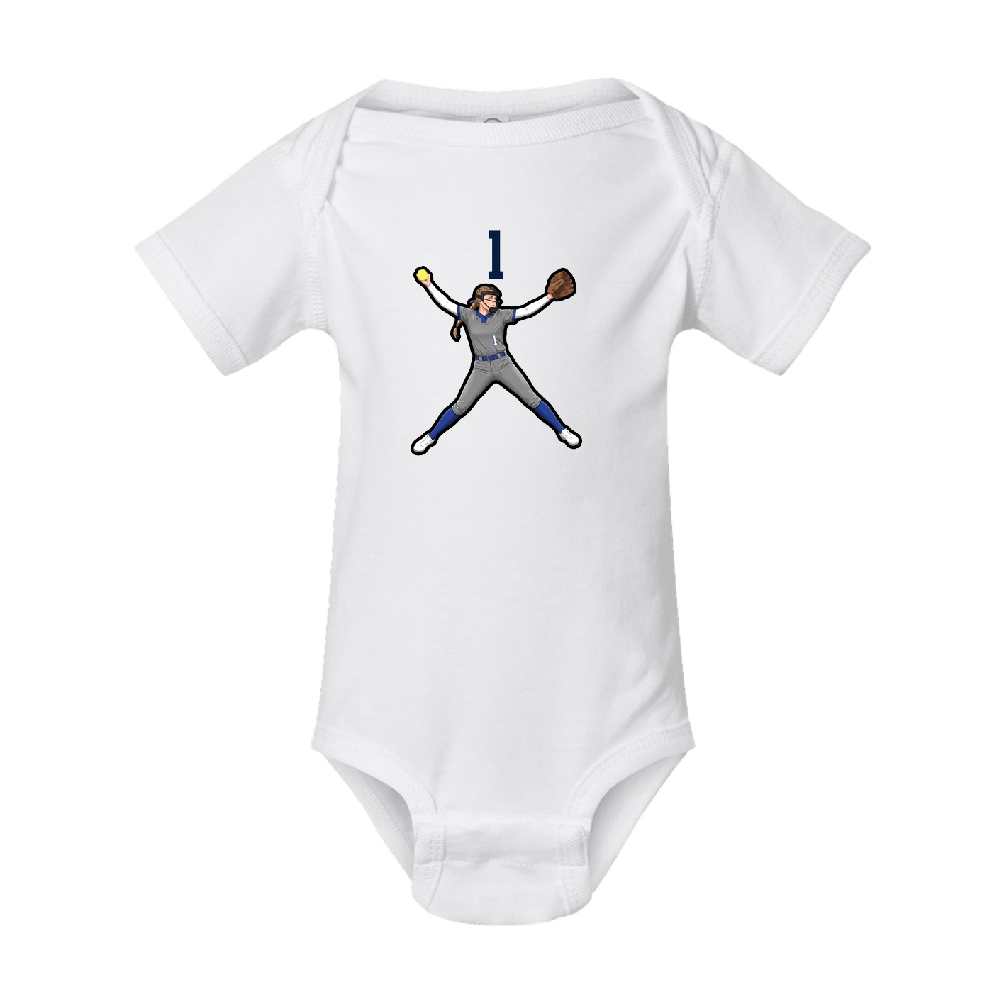 Baby Onesie — Number Top in White