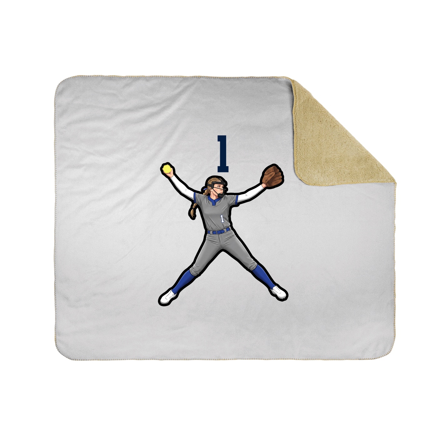Throw Blanket — Number Top in White