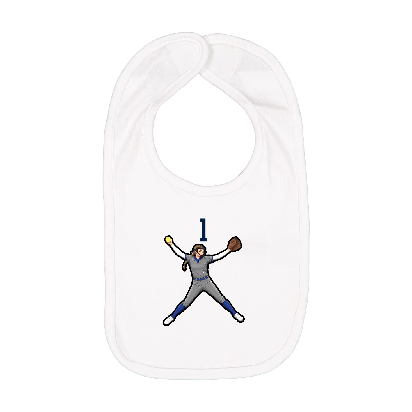 Infant Bib — Number Top in White