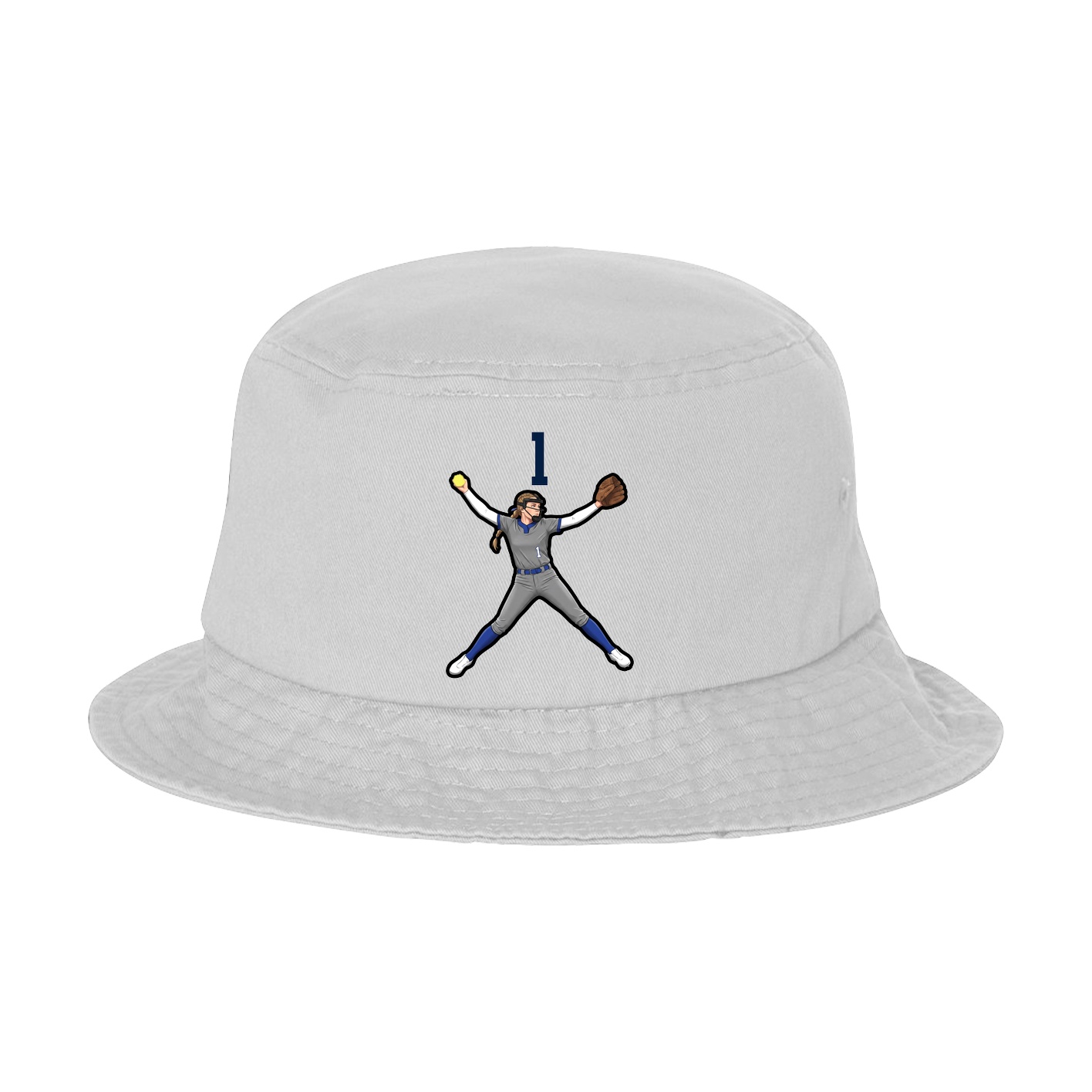 Bucket Cap — Number Top in White