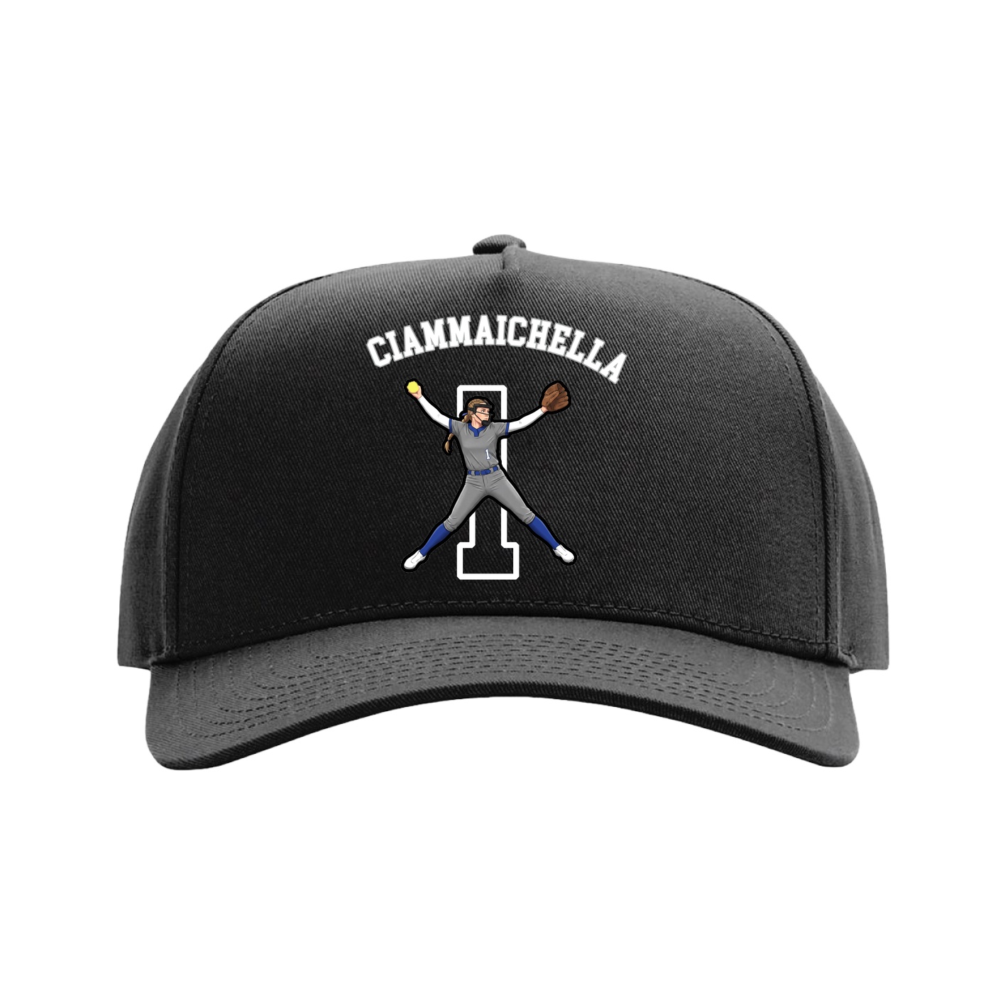 Full Fabric Five-Panel Champ Cap — Shirsey Arch in Black