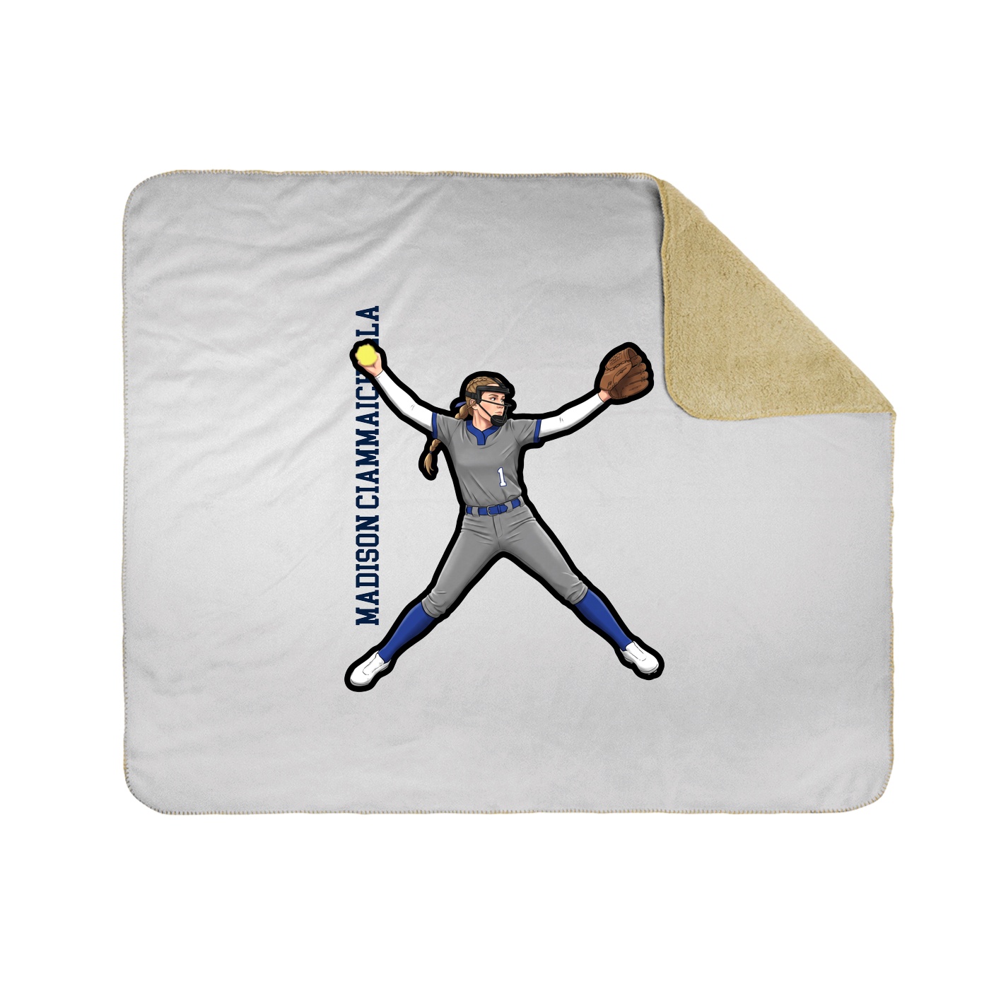 Throw Blanket — Name Vertical in White
