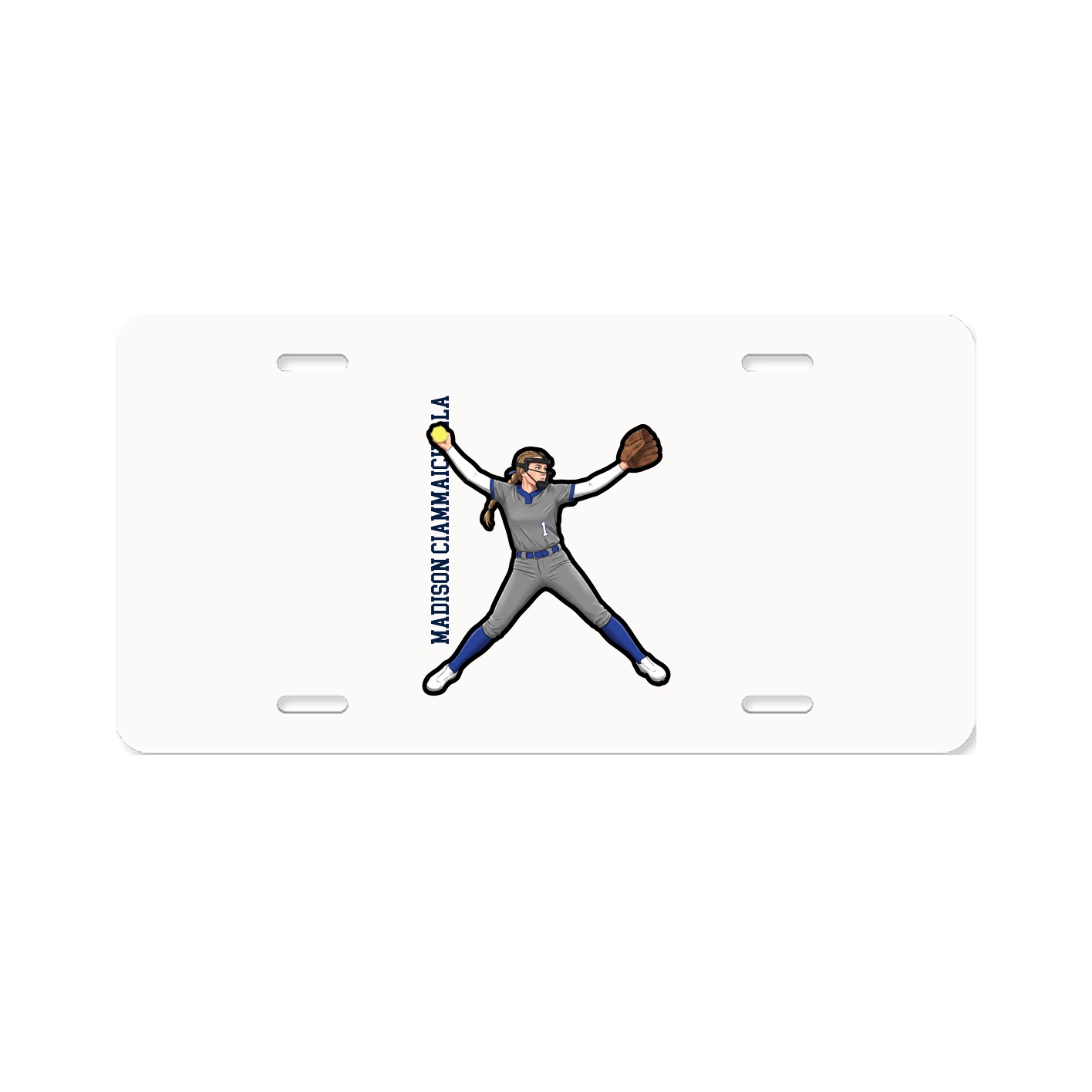 License Plate — Name Vertical in Classic