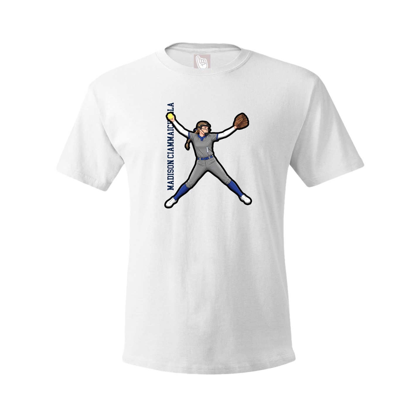 Youth Tee — Name Vertical in White