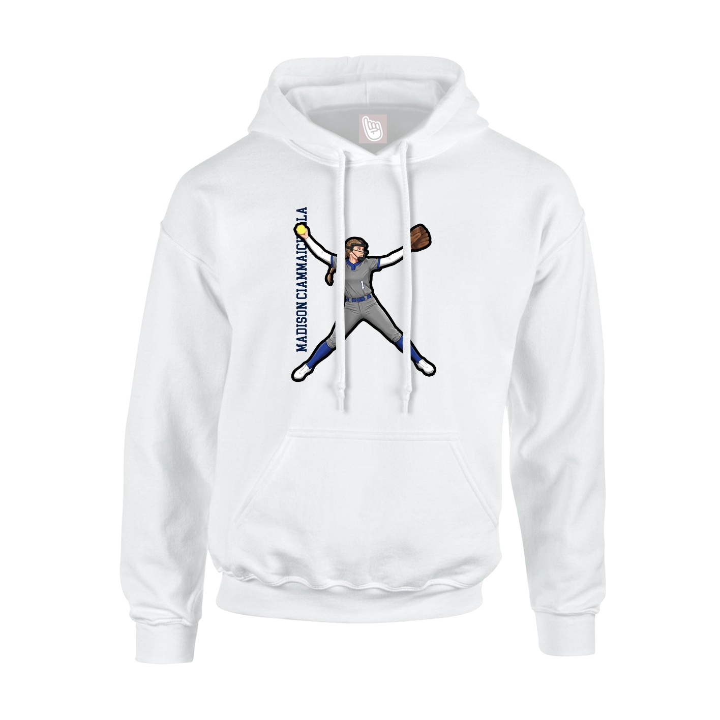 Youth Hoodie — Name Vertical in White
