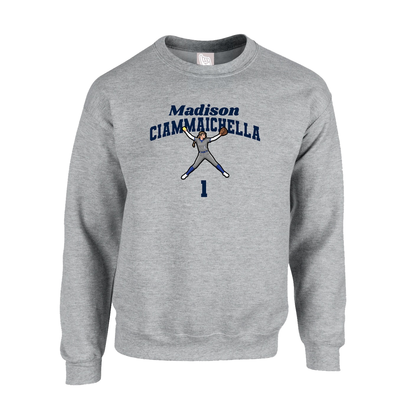 Fleece Crew — Signature Arch in Grey