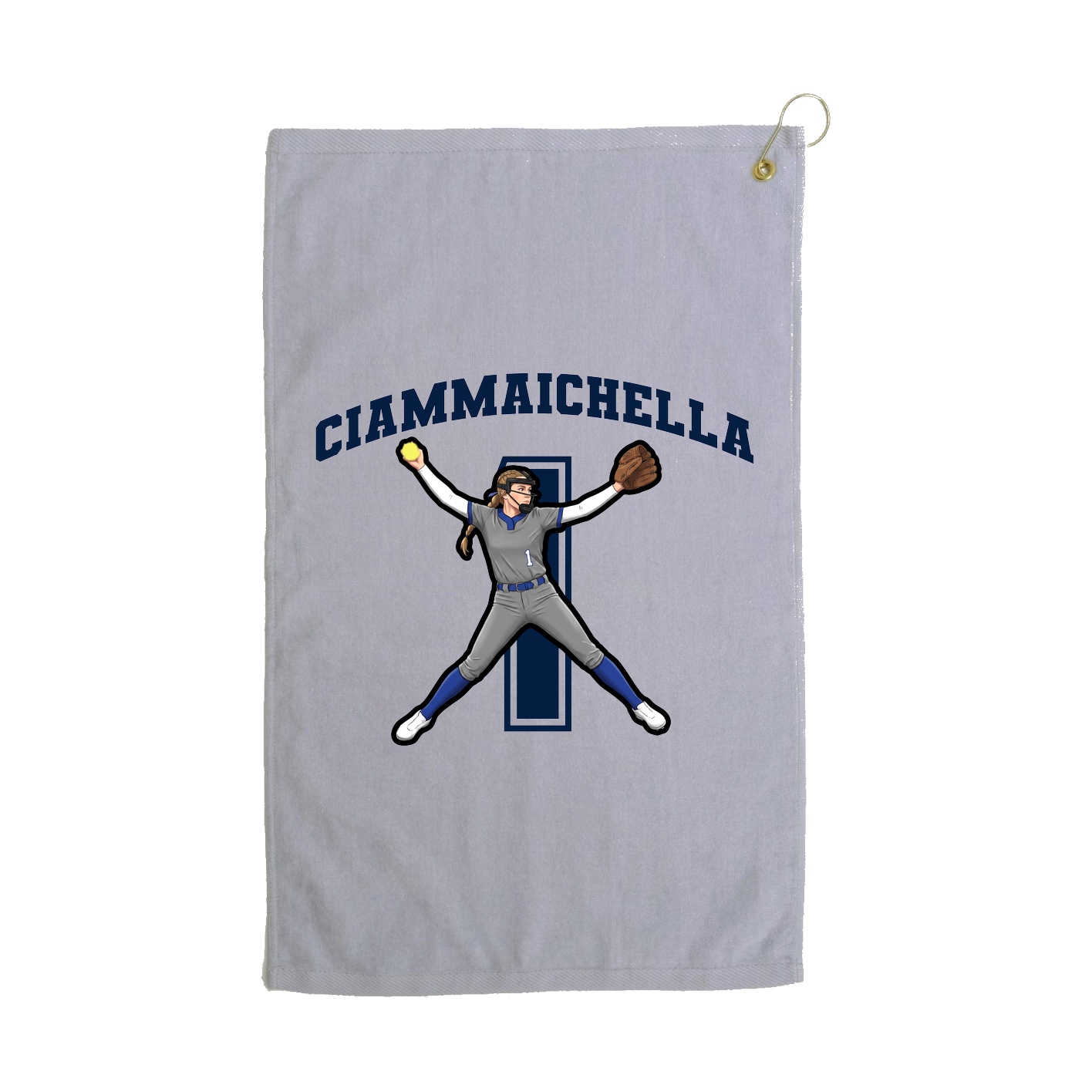 Golf Towel — Number in Grey